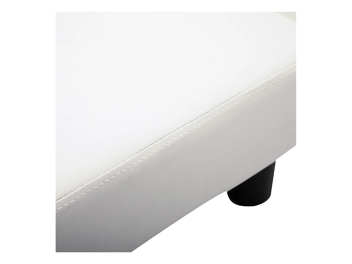 Pouf Chesterfield en similicuir, blanc, avec mousse confortable, 40x30x24 cm