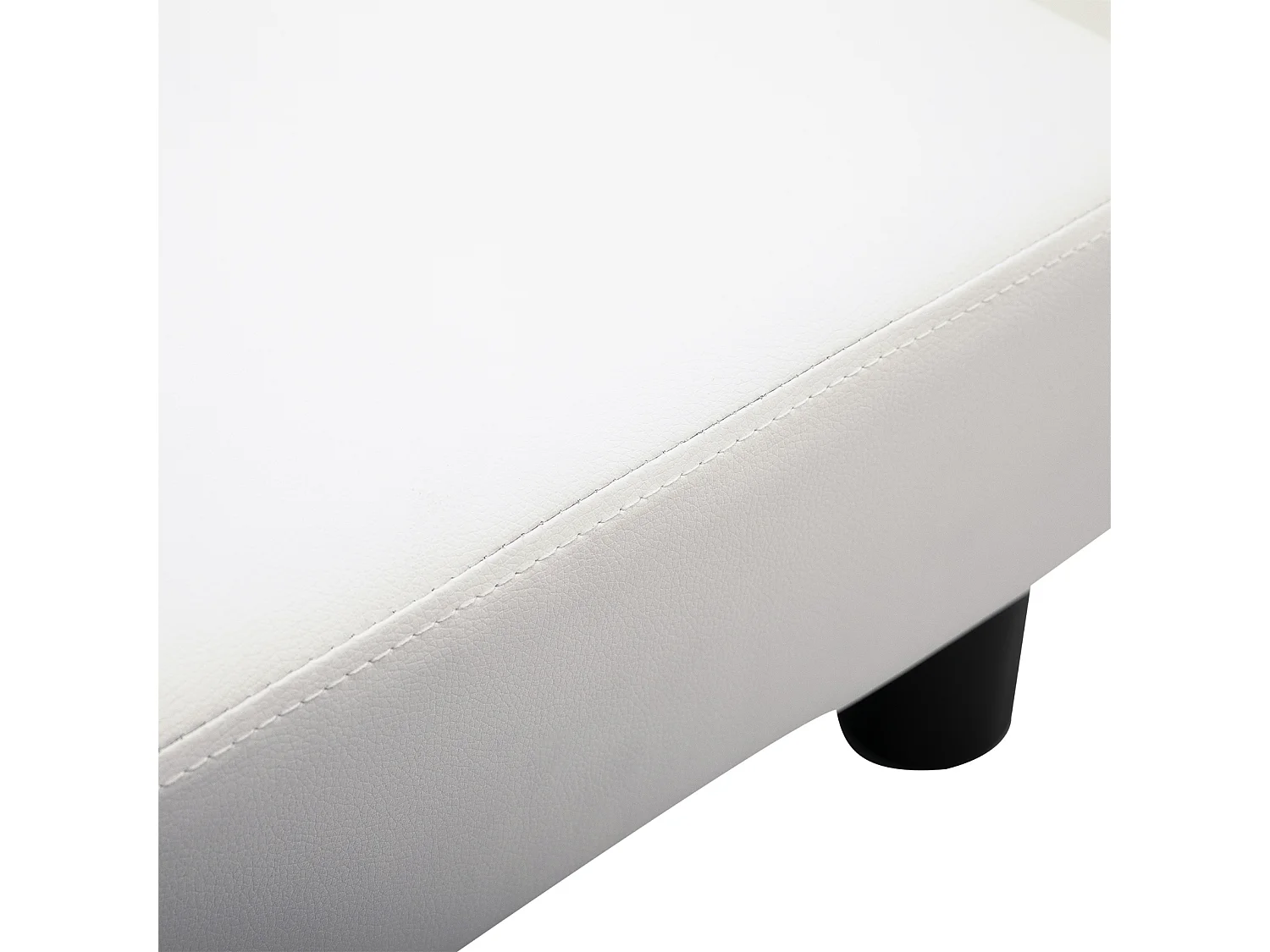 Pouf Chesterfield en similicuir, blanc, avec mousse confortable, 40x30x24 cm