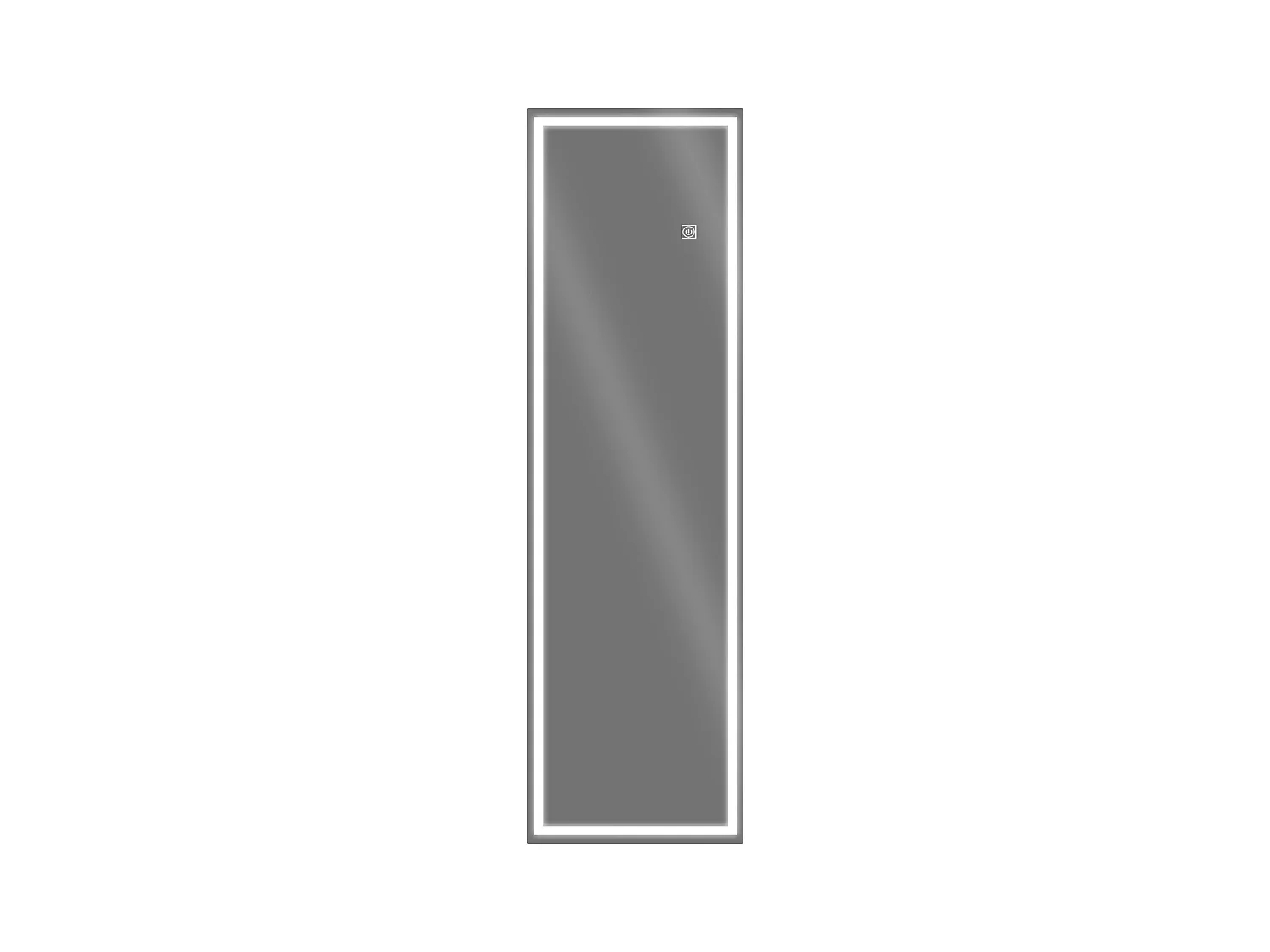 Miroir mural LED pleine longueur, verre trempé, transparent (120x40x2.9cm)