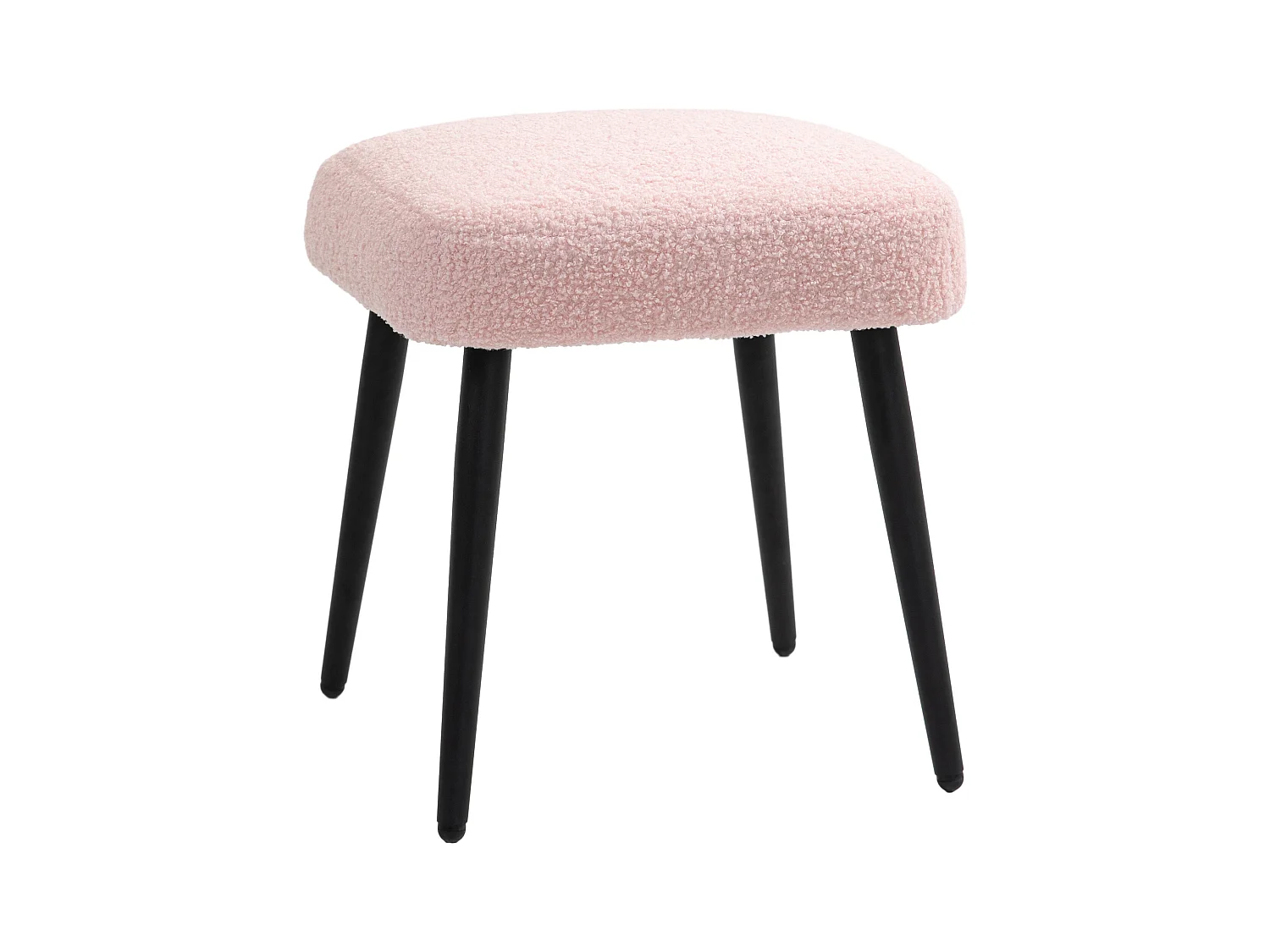Quadratischer Pouf, Kaschmirstoff, Stahl, rosa (42x42x47 cm)