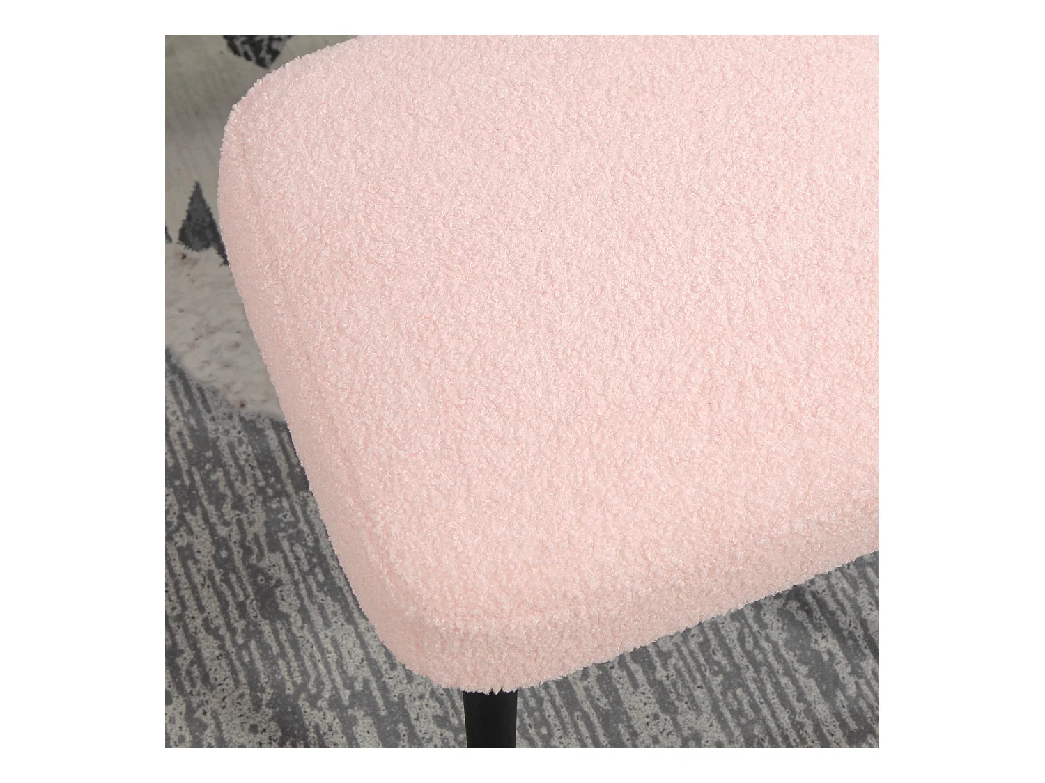 Quadratischer Pouf, Kaschmirstoff, Stahl, rosa (42x42x47 cm)