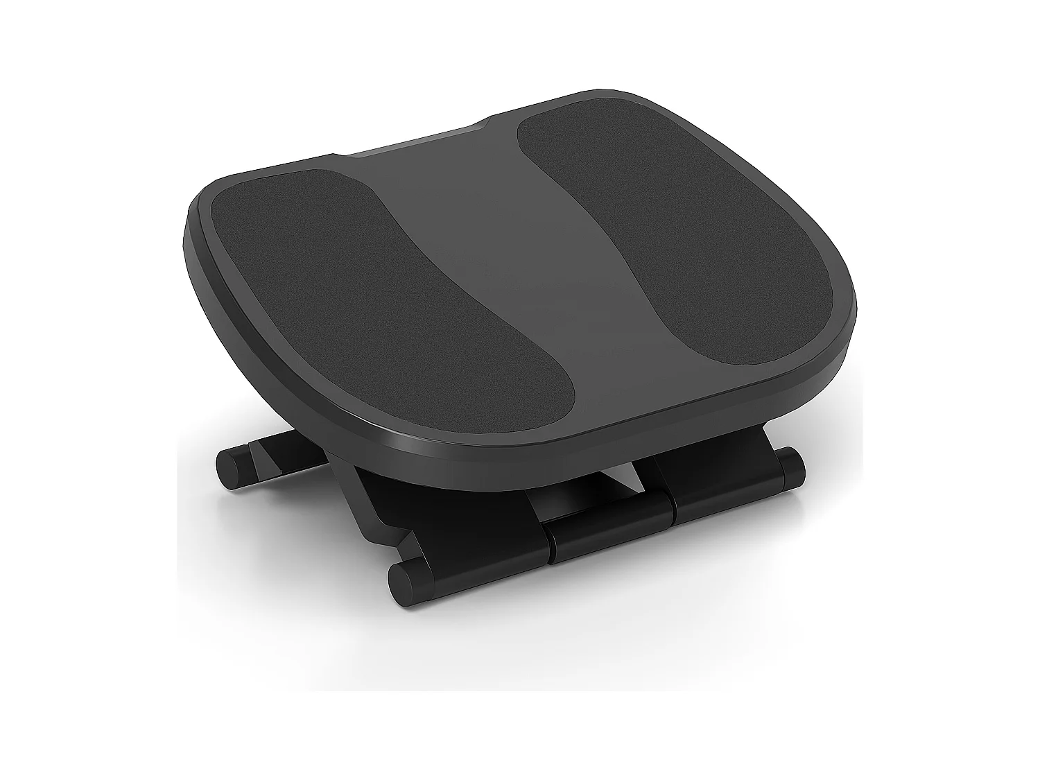 Repose-pieds ergonomique réglable en hauteur, 3 niveaux, en plastique, gris (45x34x16.5 cm)