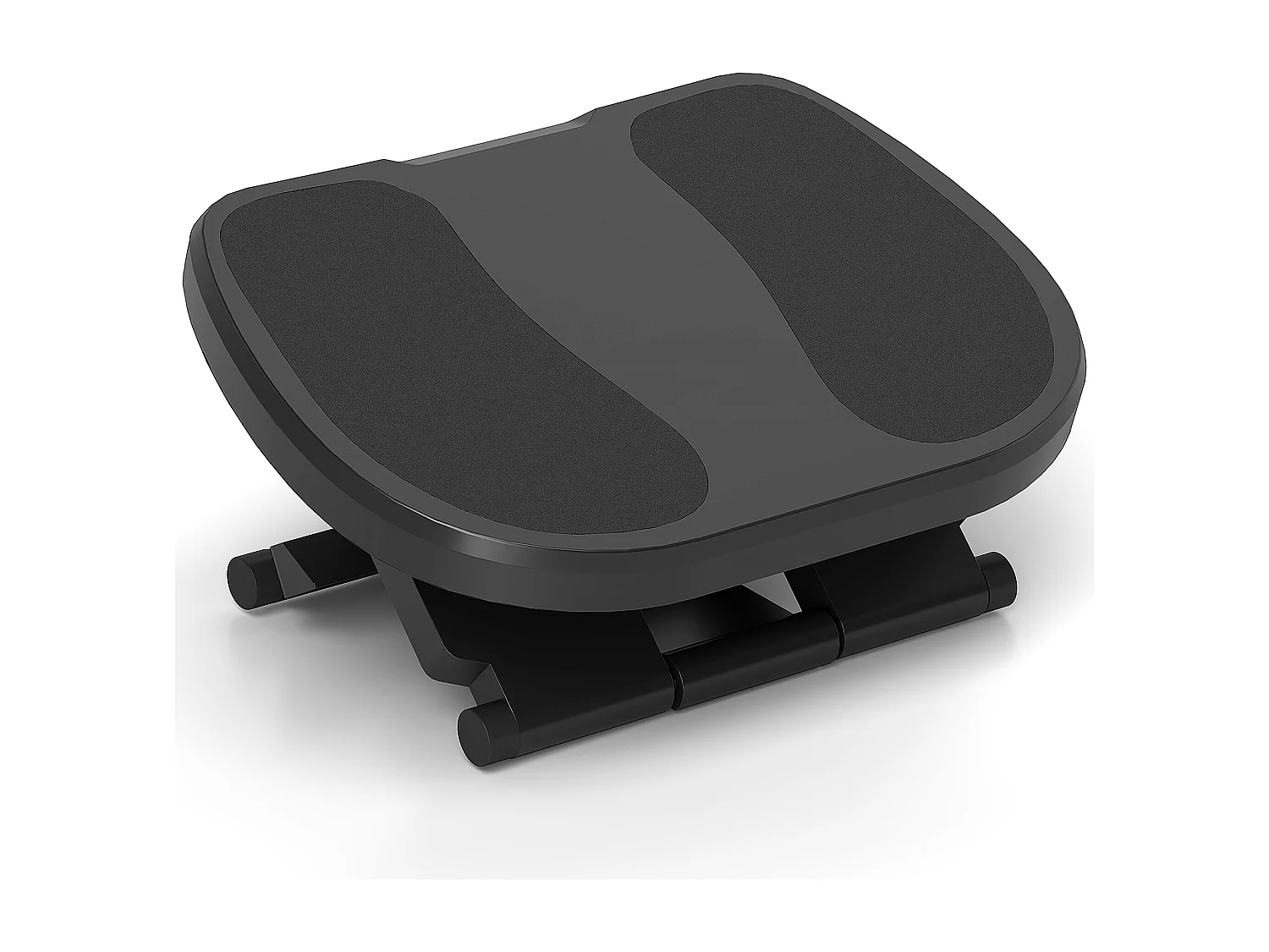 Repose-pieds ergonomique réglable en hauteur, 3 niveaux, en plastique, gris (45x34x16.5 cm)