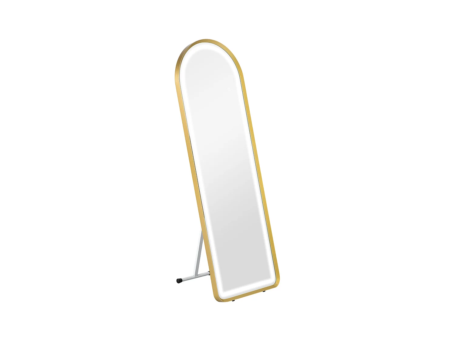 Miroir complet avec éclairage LED, réglable, cadre en métal, or (47x146 cm)