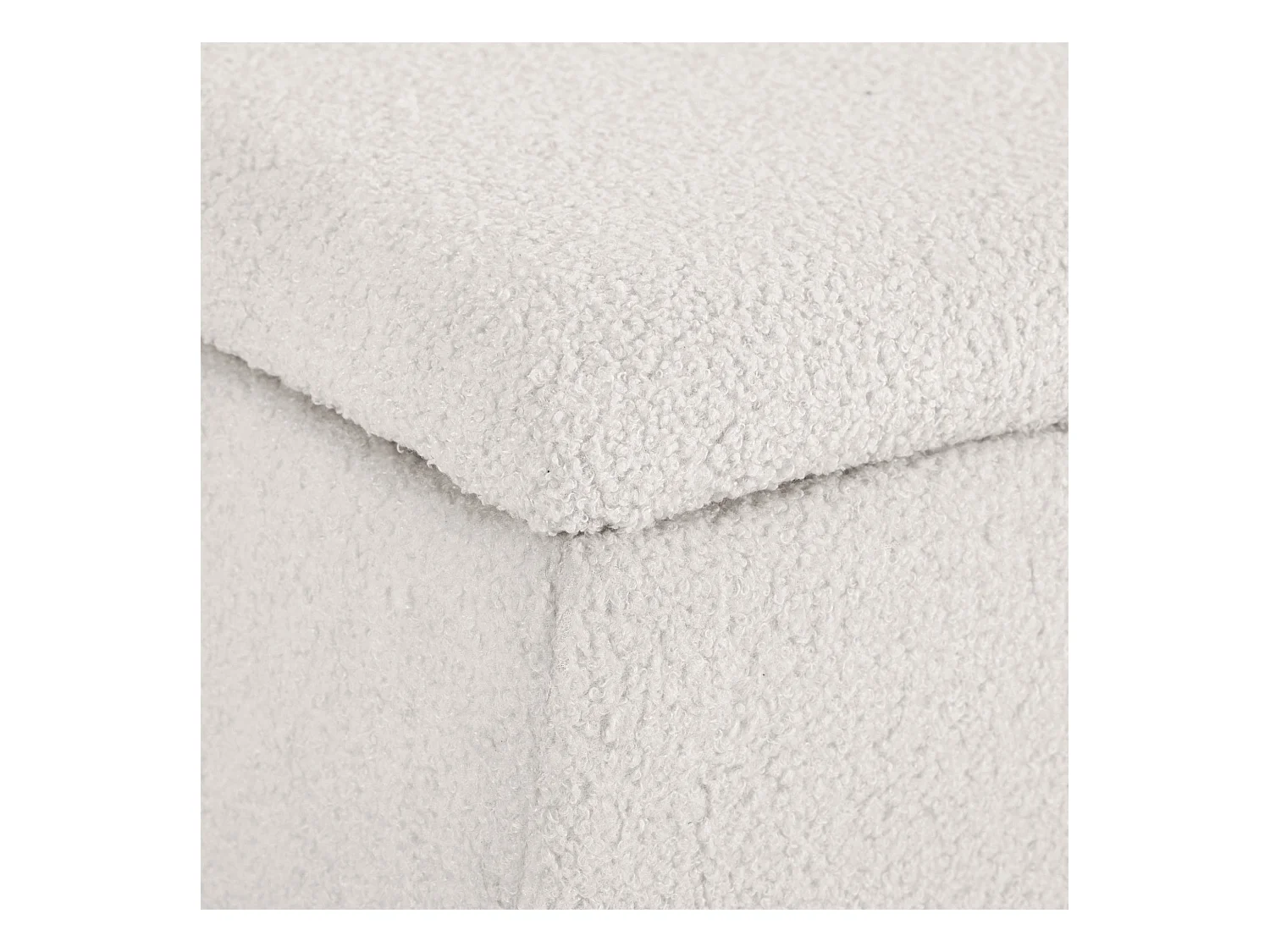 Banc de rangement avec coussin, coffre à ouverture rabattable, velours, beige (95x38x45 cm)