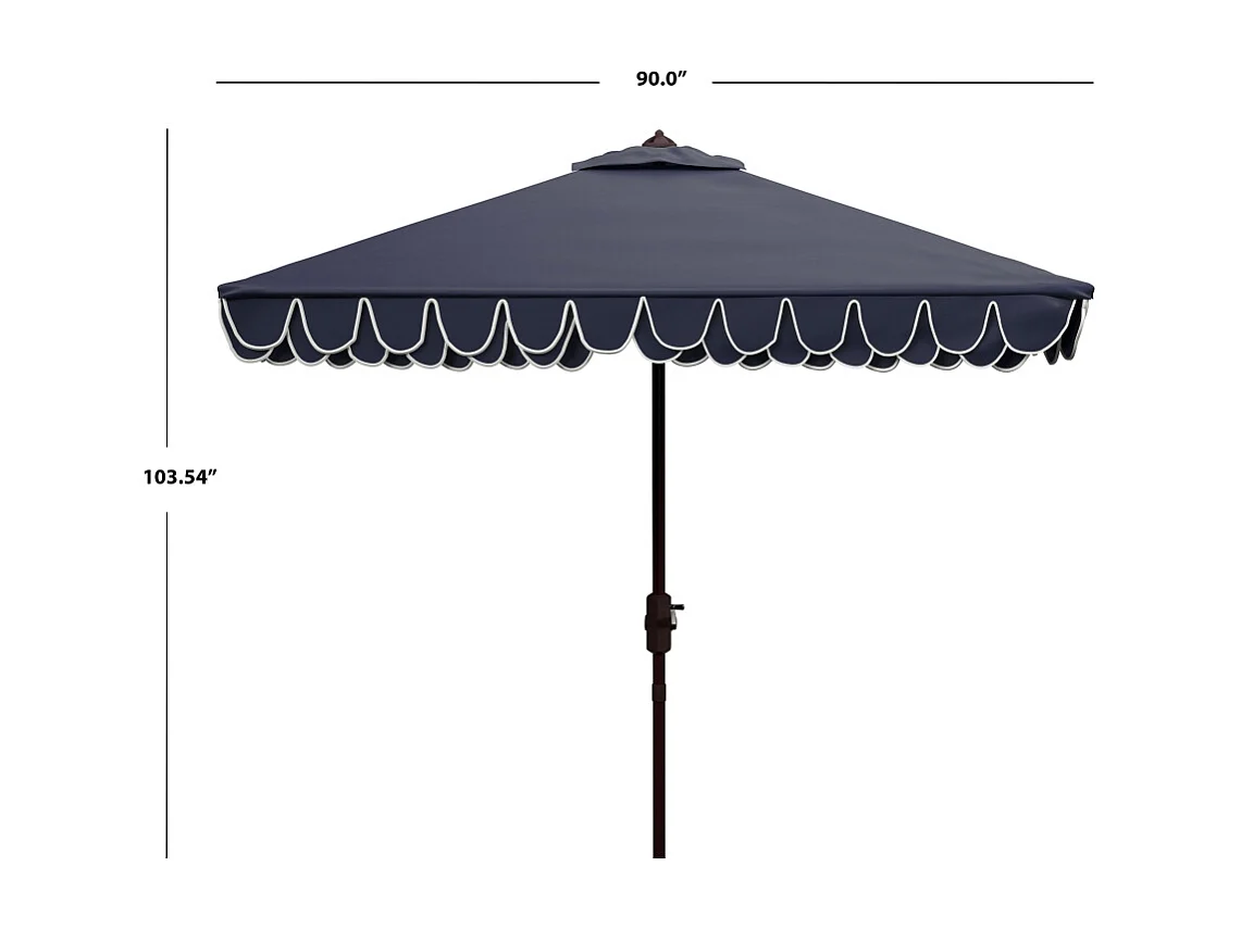 Parasol Marine/Blanc 228.6 x 228.6 x 263 cm - Valance