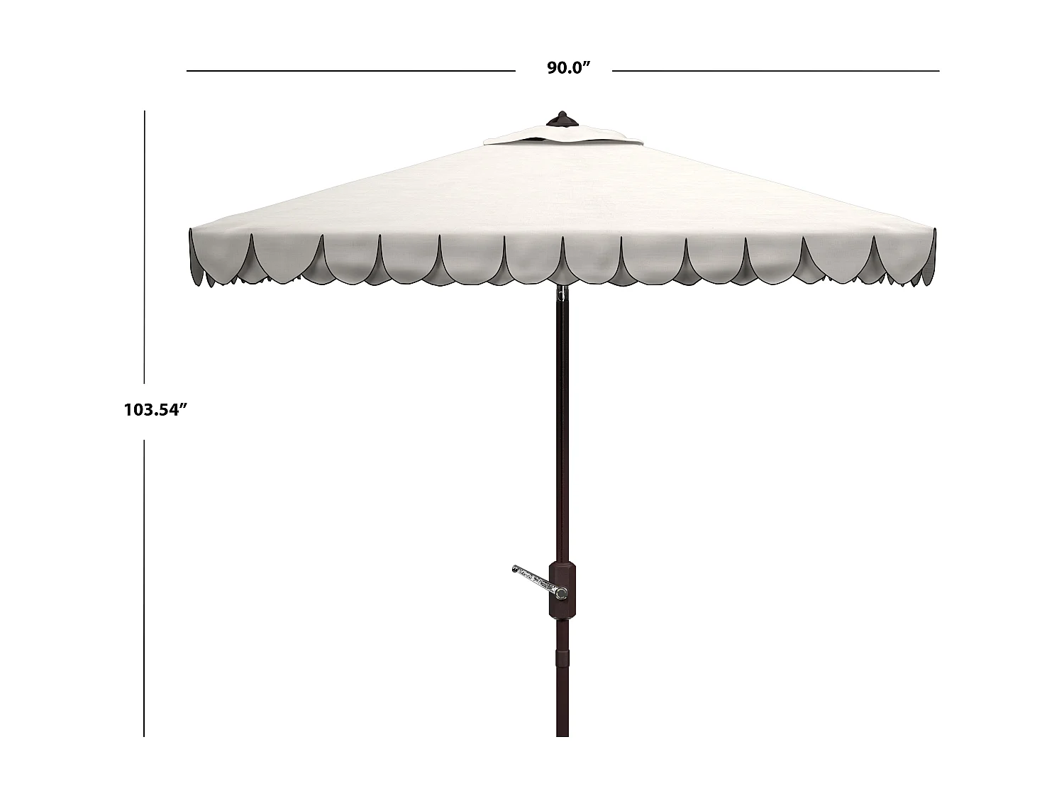 Parasol Noir/Blanc 228.6 x 228.6 x 263 cm - Valance