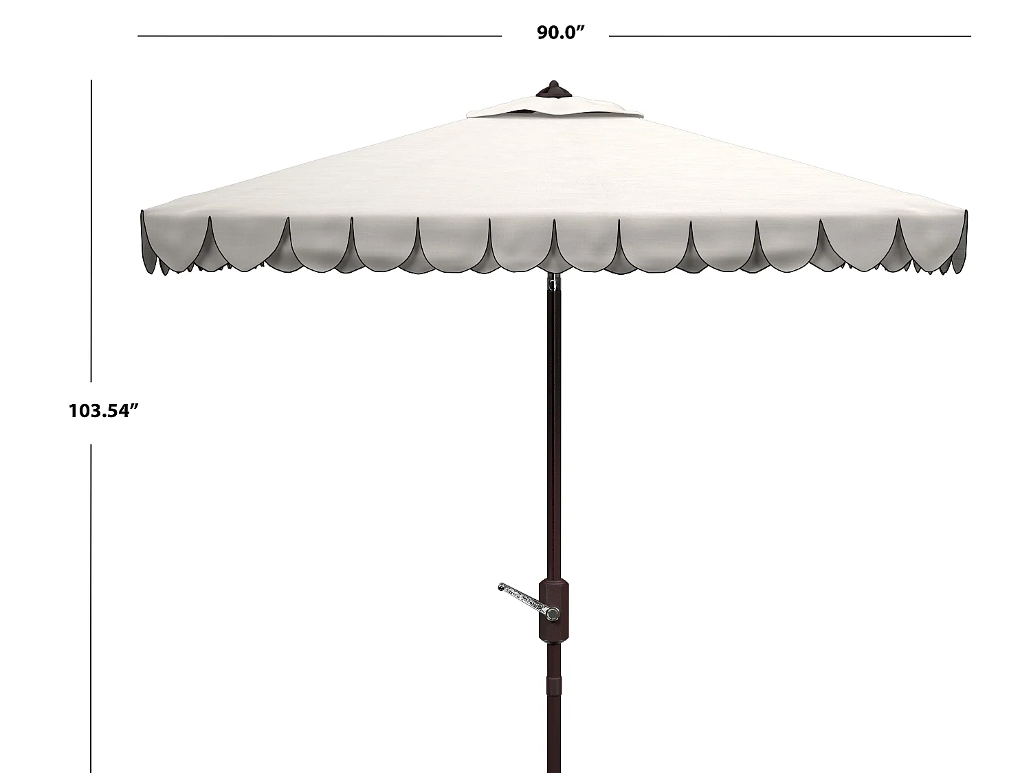Parasol Noir/Blanc 228.6 x 228.6 x 263 cm - Valance