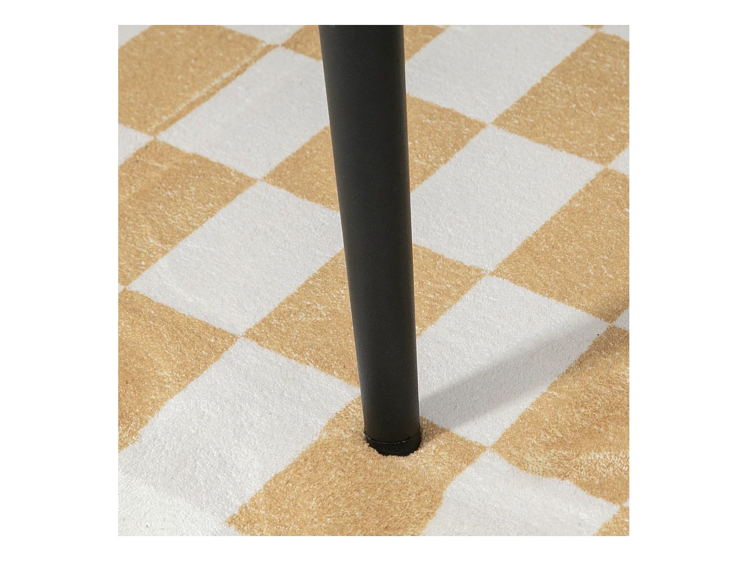 Vierkante poef van kasjmierstof met stalen poten, voor woonkamer en slaapkamer, beige (42x42x47 cm)