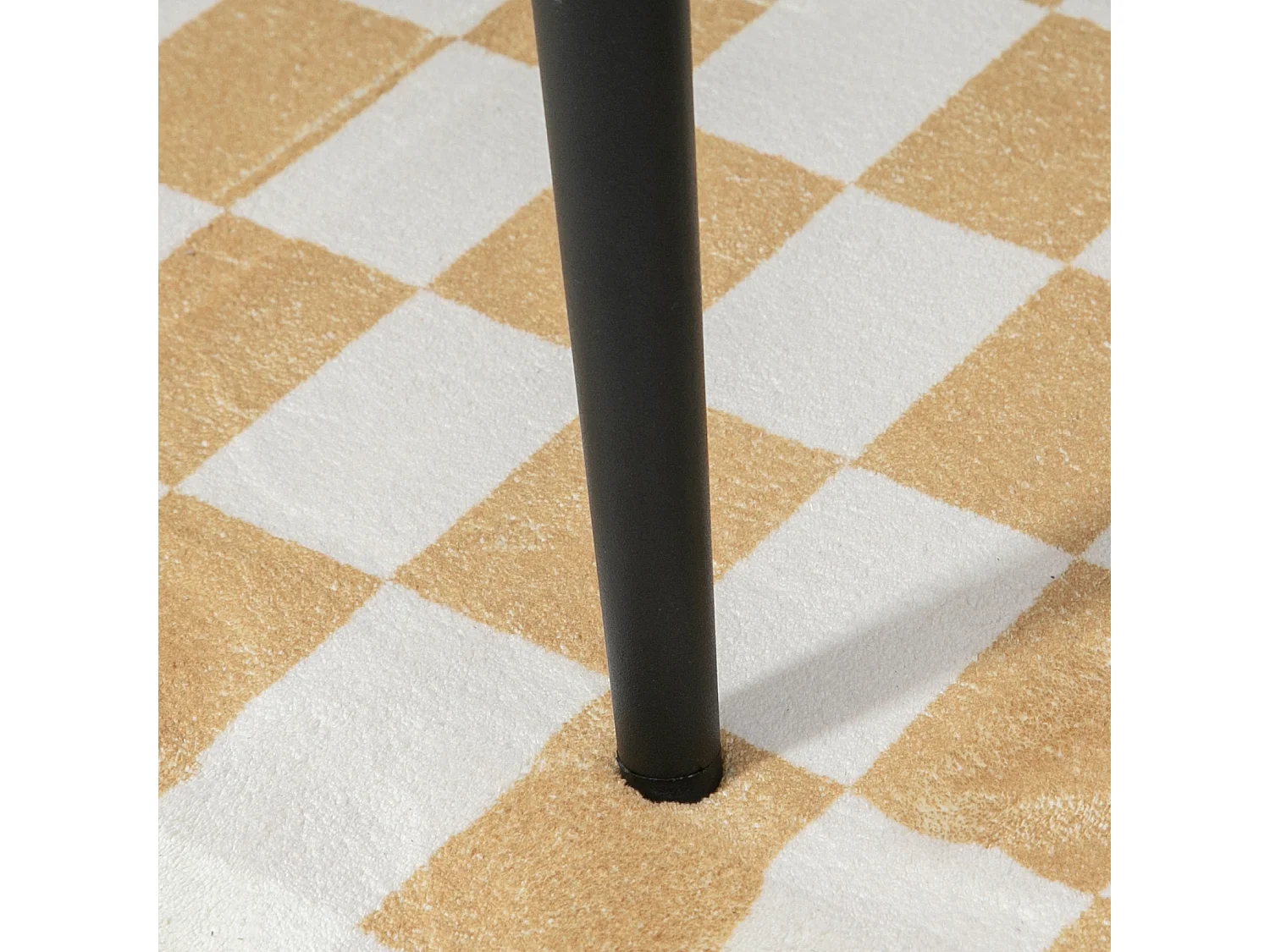 Pouf carré en tissu effet cachemire avec pieds en acier, pour salon et chambre, beige (42x42x47 cm)