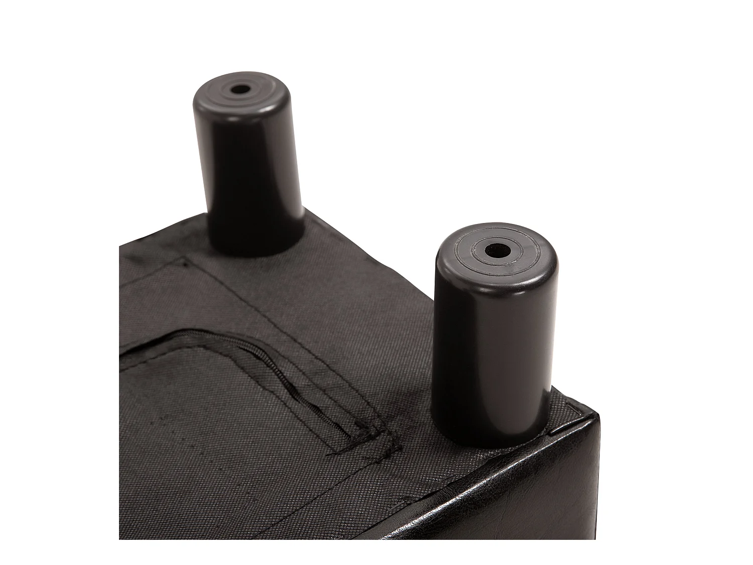 Pouf rectangulaire en simili cuir, robuste 100kg, marron, pieds plastique (40x30x24cm)