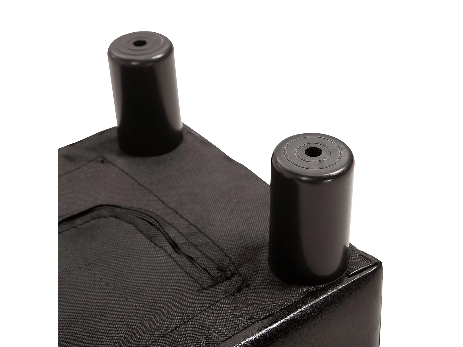 Pouf rectangulaire en simili cuir, robuste 100kg, marron, pieds plastique (40x30x24cm)