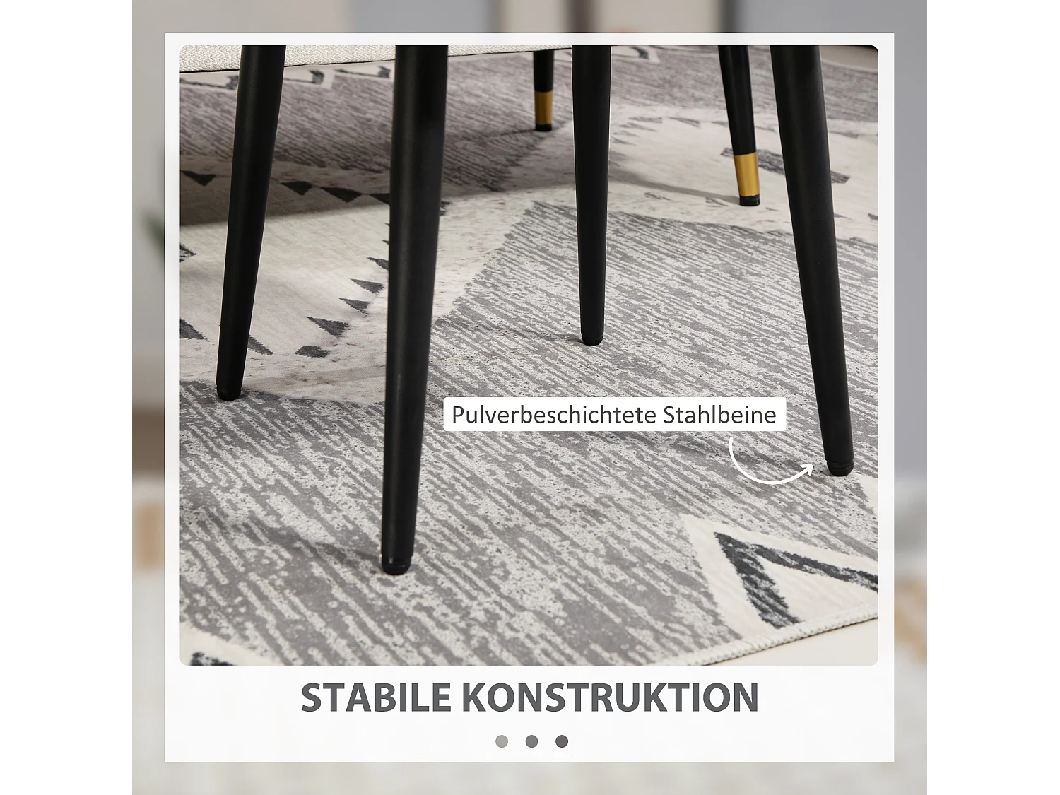 Pouf carré, tissu en cachemire, pieds en métal, gris clair, (42x42x47 cm)