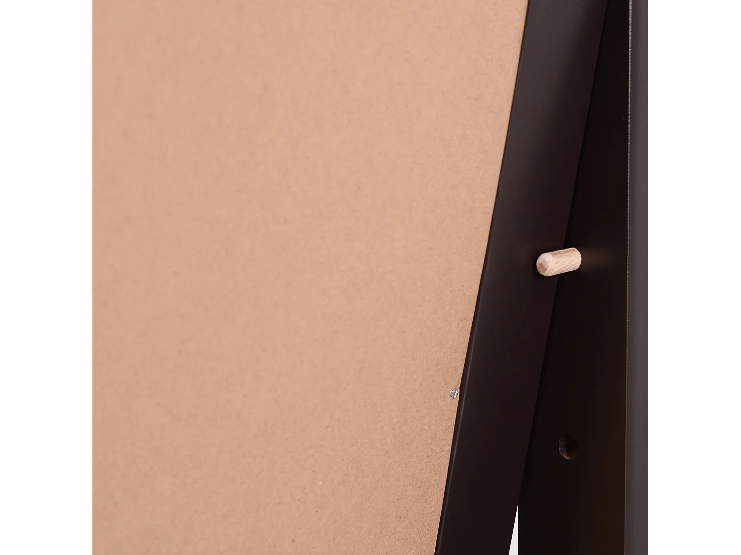 Specchio da appoggio basculante, cornice in MDF, finitura caffè, facile da pulire (47x46x148cm)