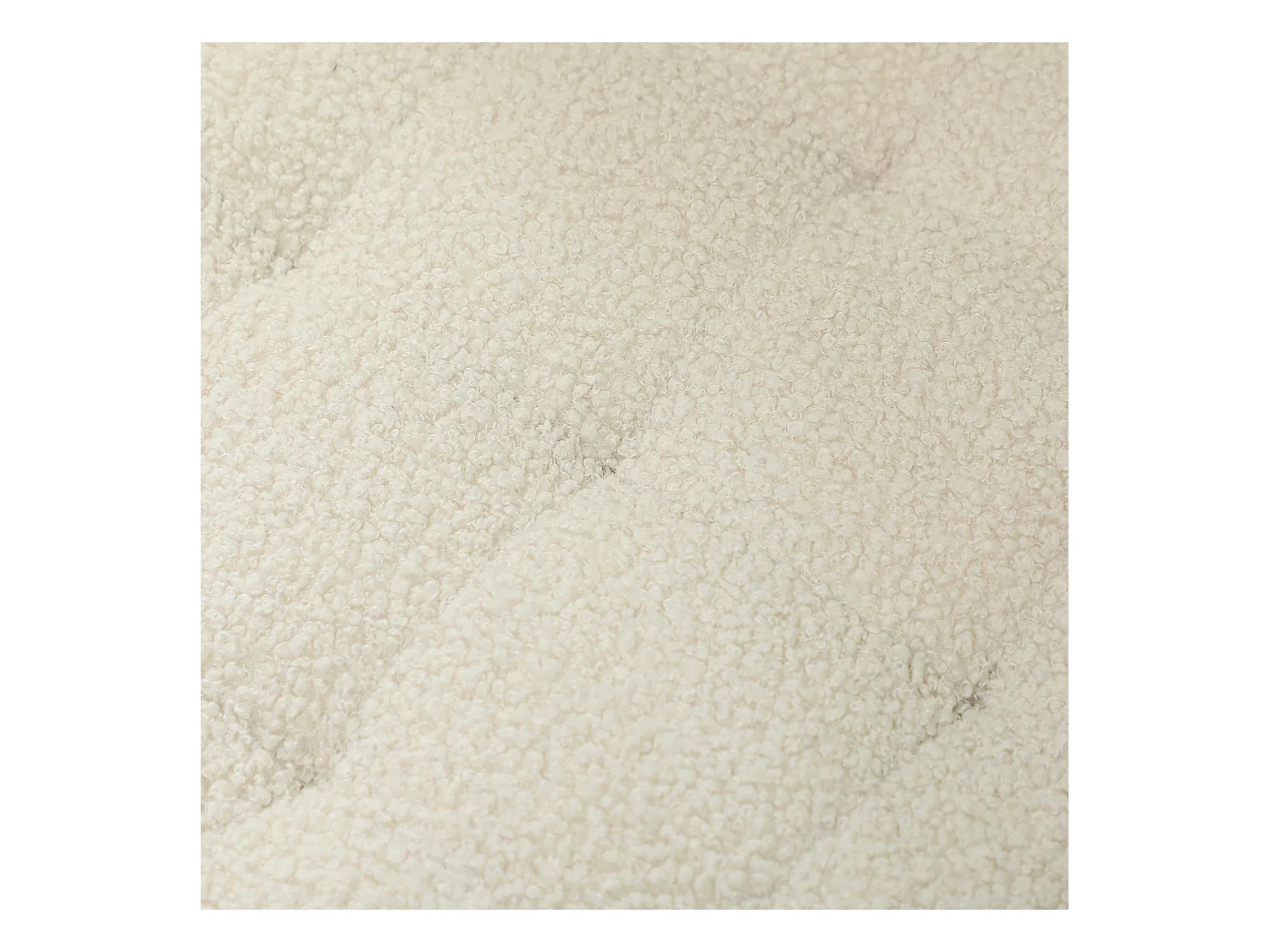 Ronde opbergbank met kussen, polyester, crème (45x45x41cm)