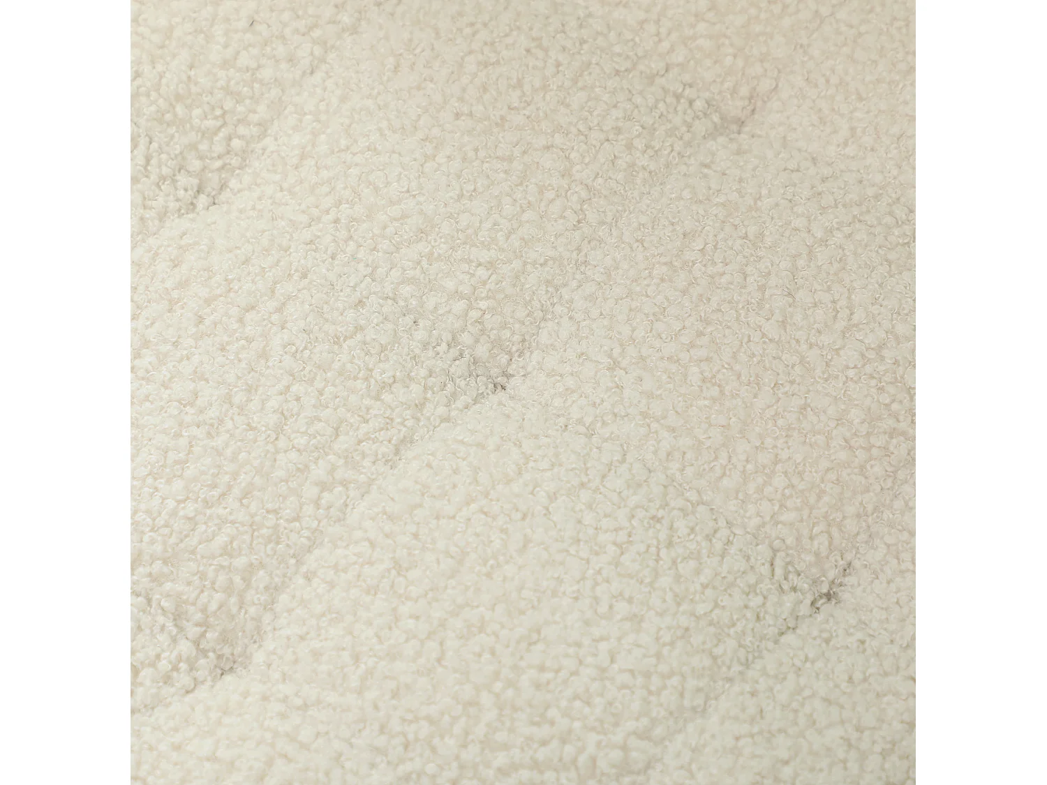 Banc de rangement rond avec coussin, polyester, crème (45x45x41cm)