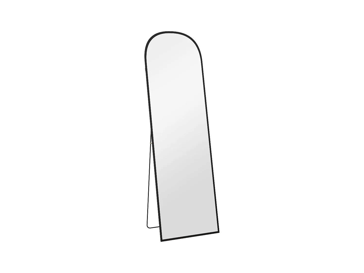 Miroir plein pied avec cadre en aluminium, miroir de corps entier pour salon et chambre, noir (50x1.5x161.5 cm)