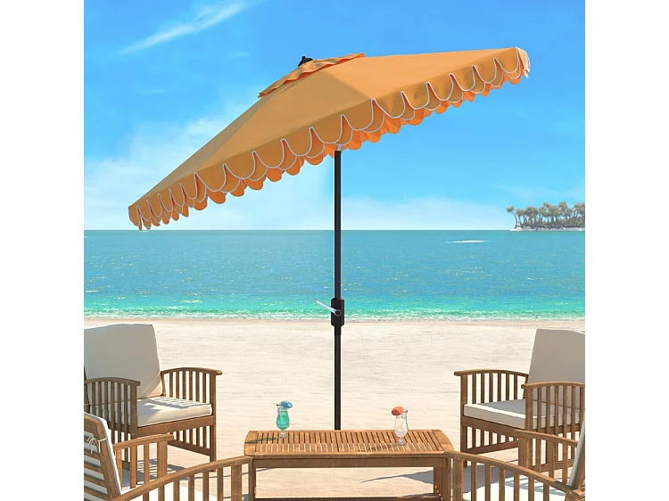 Parasol Jaune/Blanc 256 x 256 X 251 cm - Valance