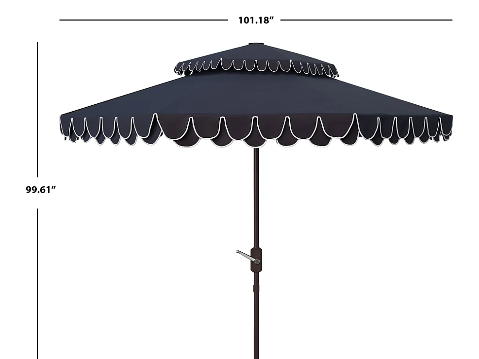 Parasol Marine/Blanc 257 x 257 x 253 cm - Valance