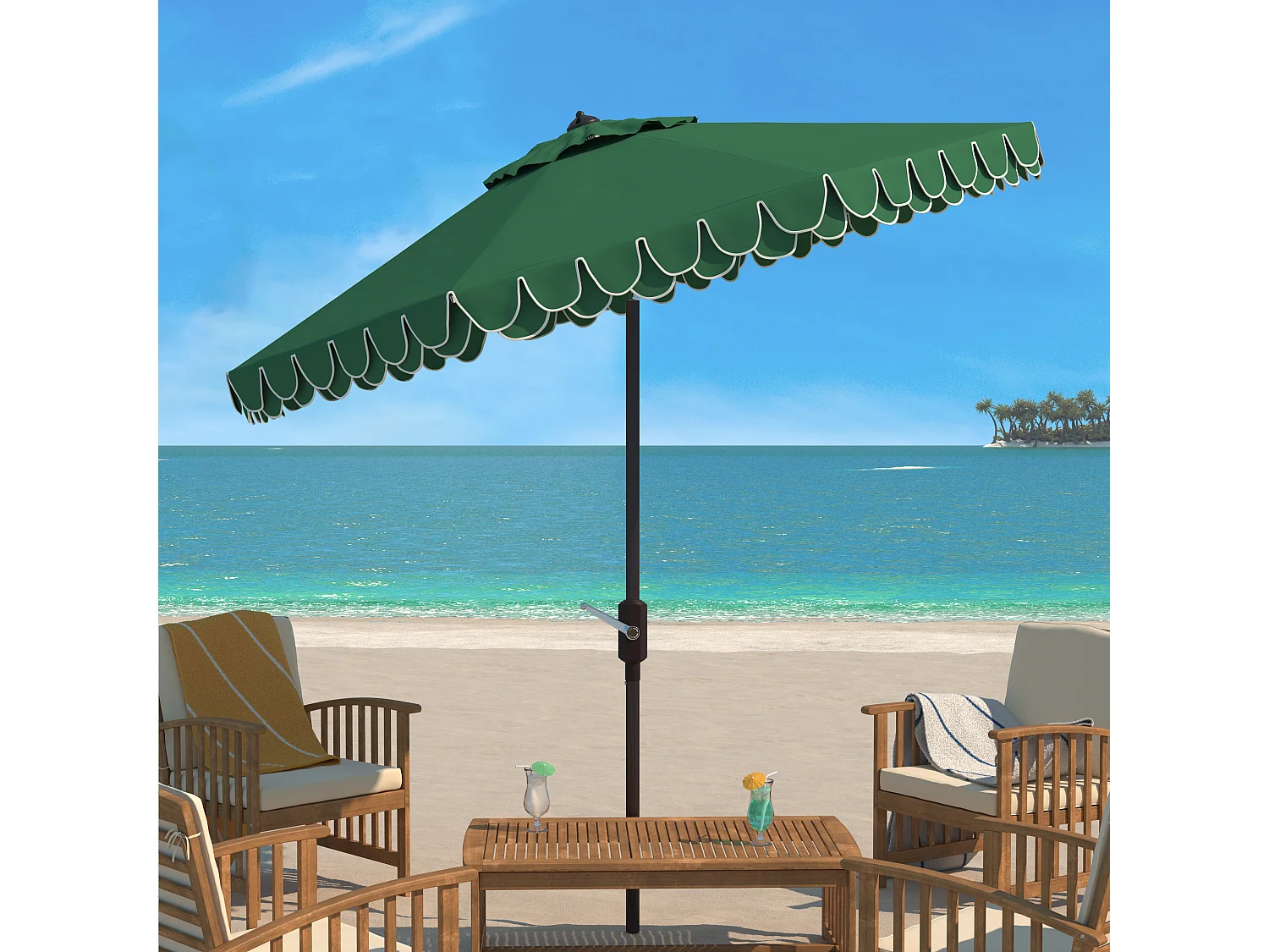 Parasol Vert 256 x 256 X 251 cm - Valance