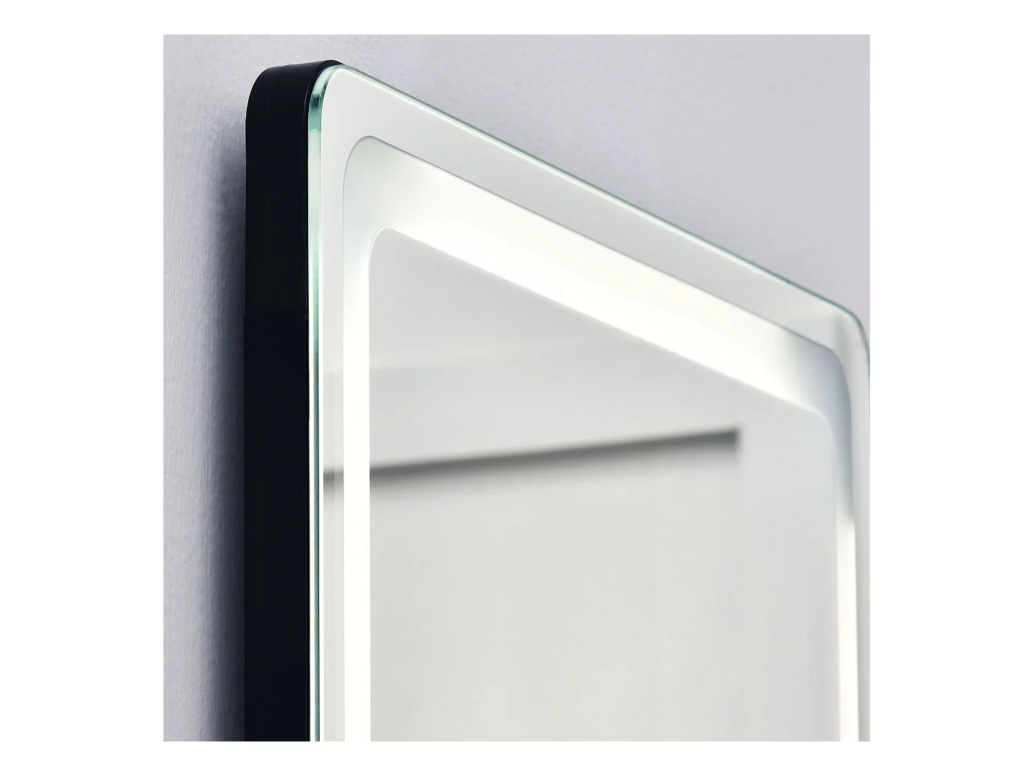 Miroir sur pied 2-en-1 avec éclairage LED réglable, aluminium, argent et noir (40x37x157.5cm)