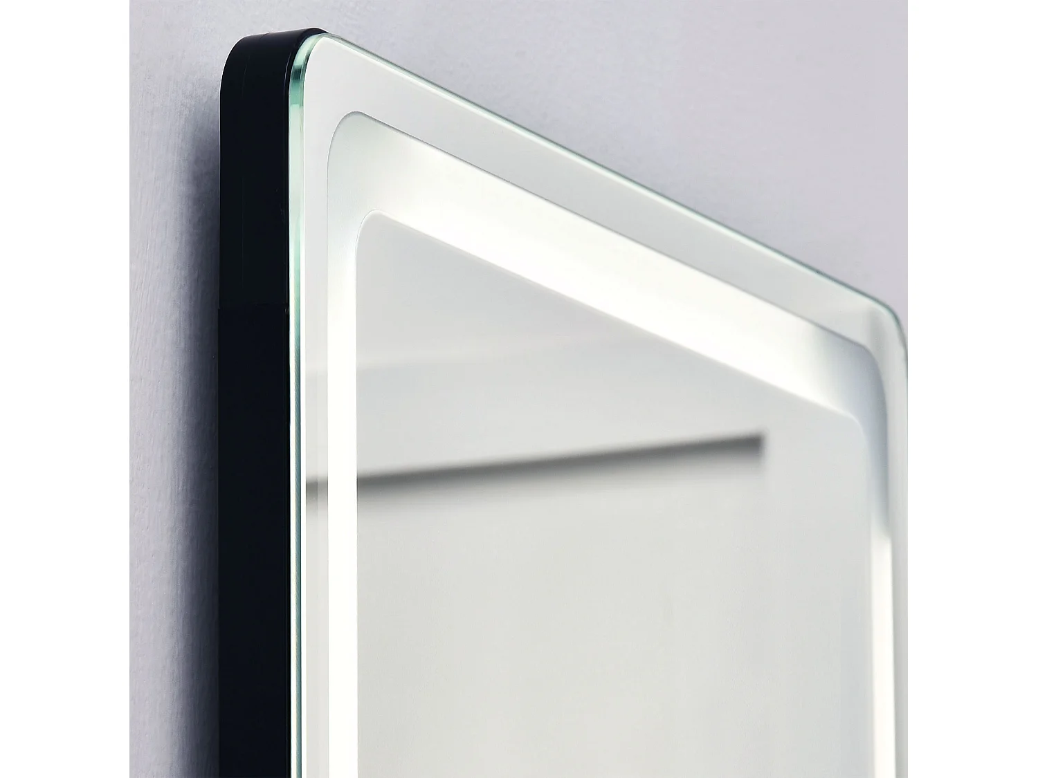 Miroir sur pied 2-en-1 avec éclairage LED réglable, aluminium, argent et noir (40x37x157.5cm)