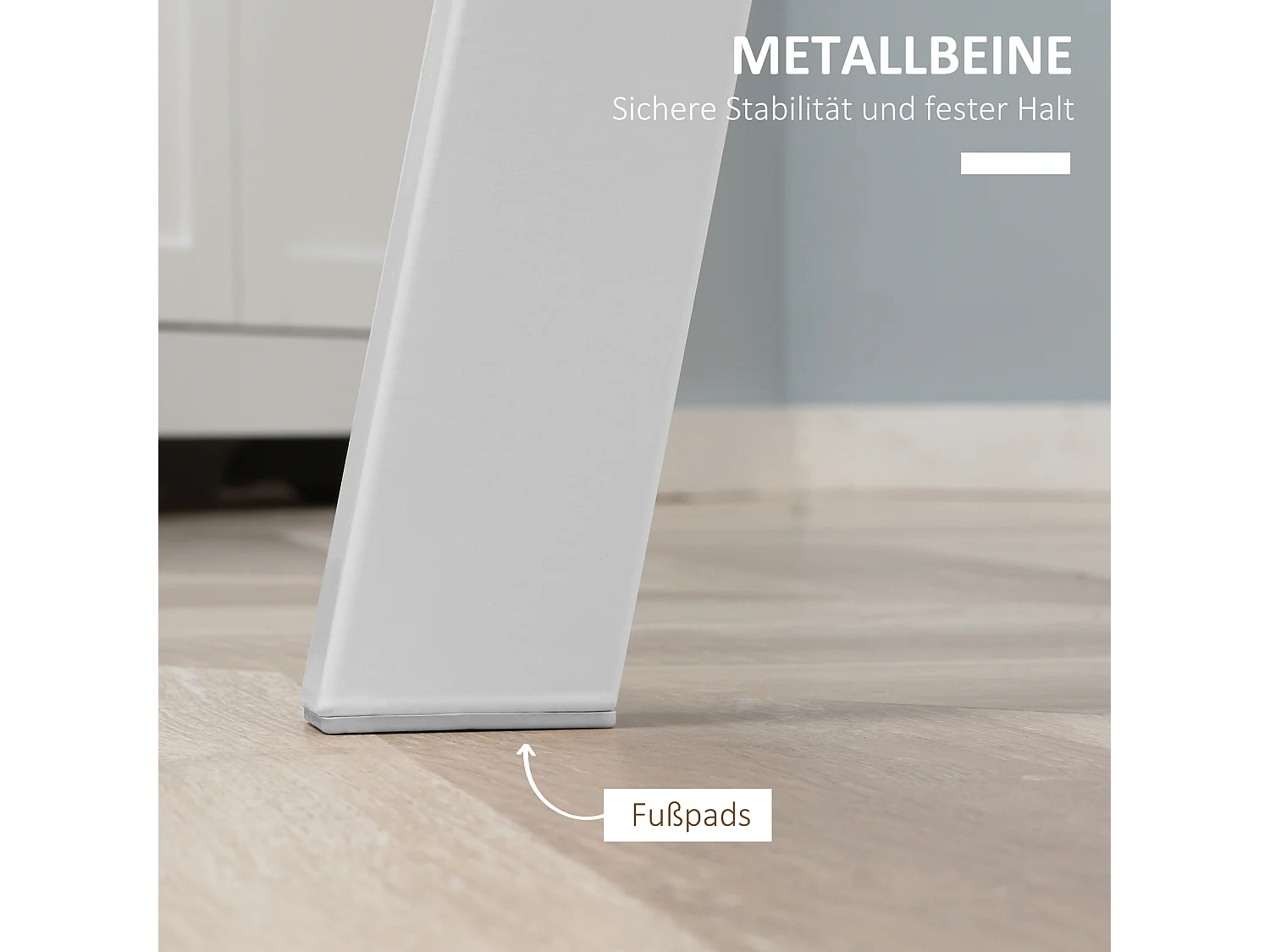 Table ronde à pieds biseautés, MDF, blanc brillant (72x72x75 cm)