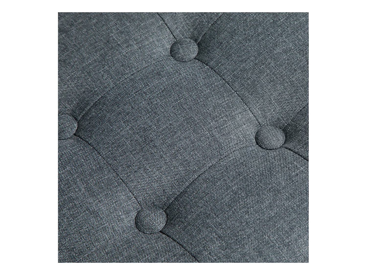 Quadratischer Pouf, Stoff in Leinenoptik, Holzbeine, grau (35x35x35 cm)