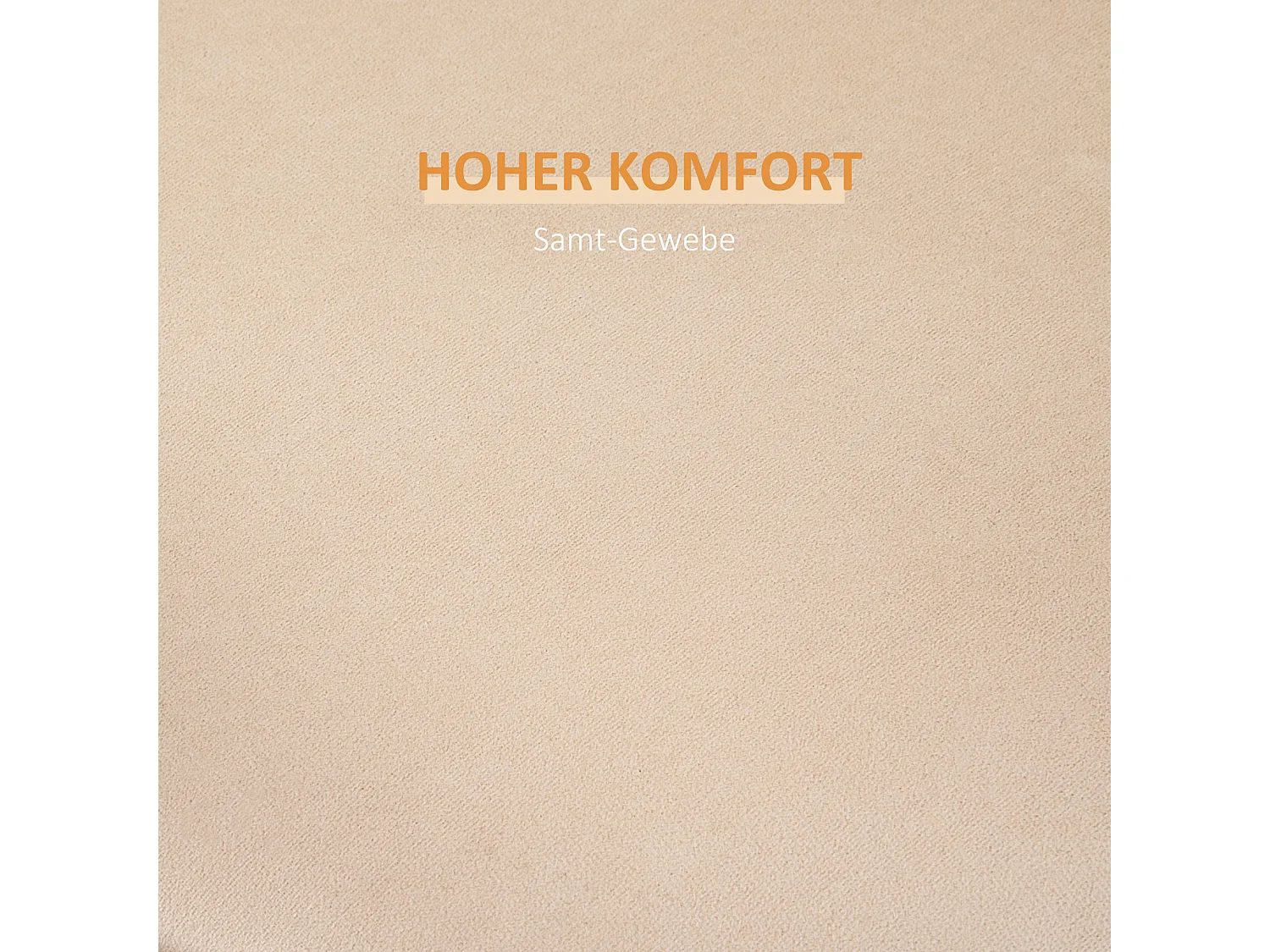 Pouf ottomane rond avec rangement, tissu velours, beige (44x44x47.5cm)