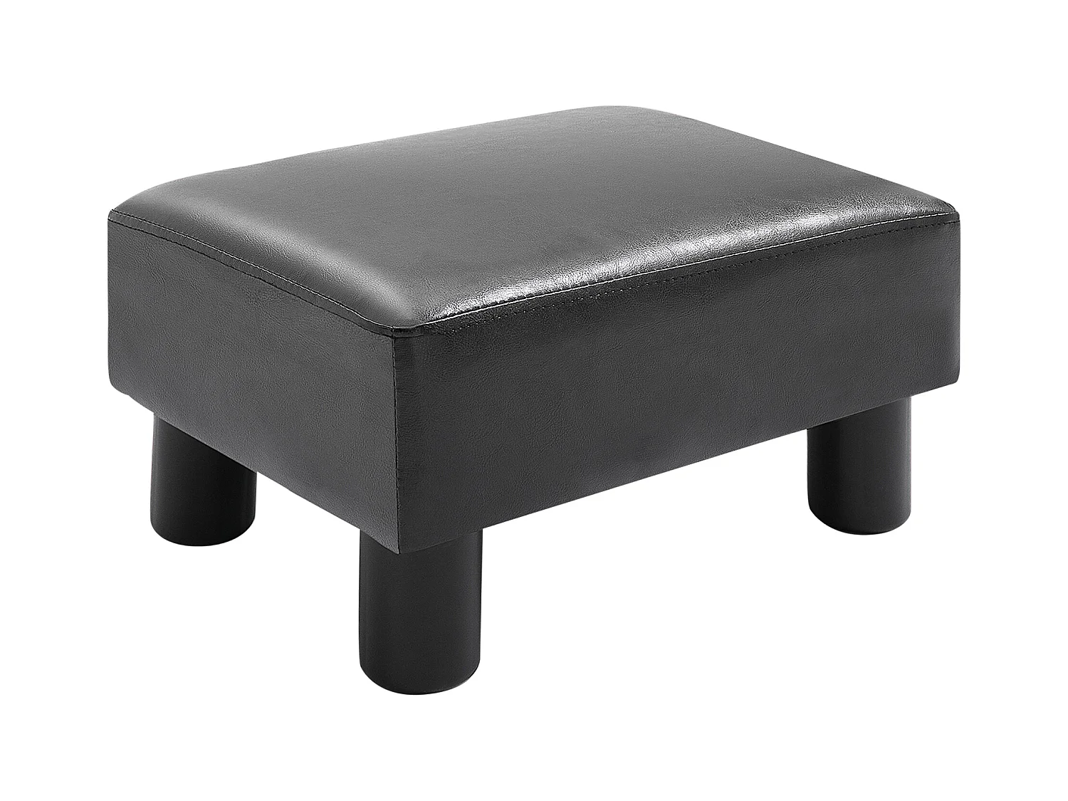 en simili cuir, banc de rangement confortable, noir (40x30x24 cm)