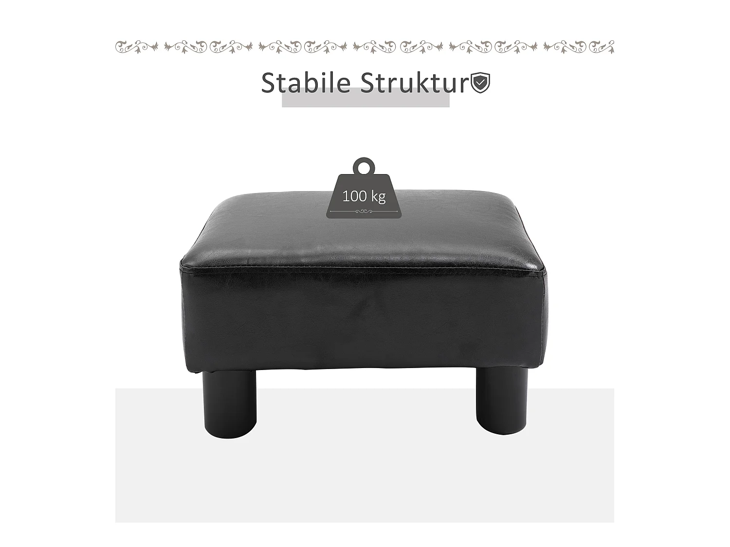 en simili cuir, banc de rangement confortable, noir (40x30x24 cm)