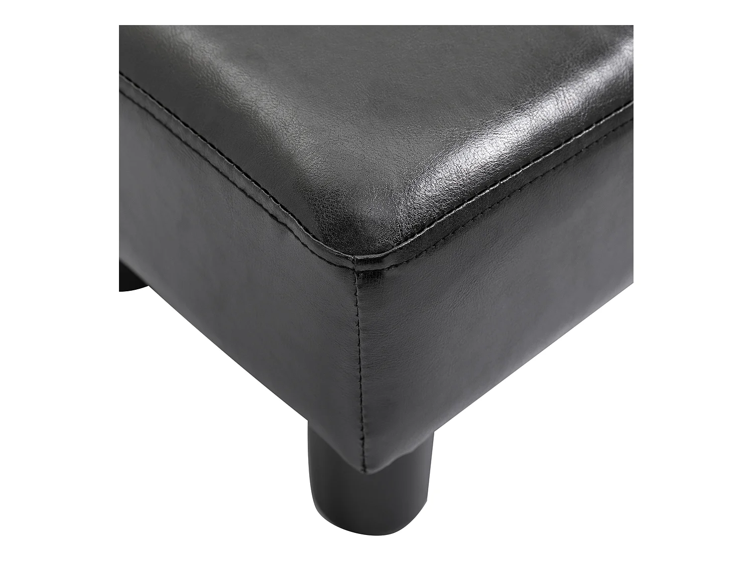 en simili cuir, banc de rangement confortable, noir (40x30x24 cm)