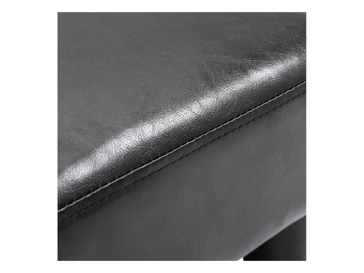 en simili cuir, banc de rangement confortable, noir (40x30x24 cm)