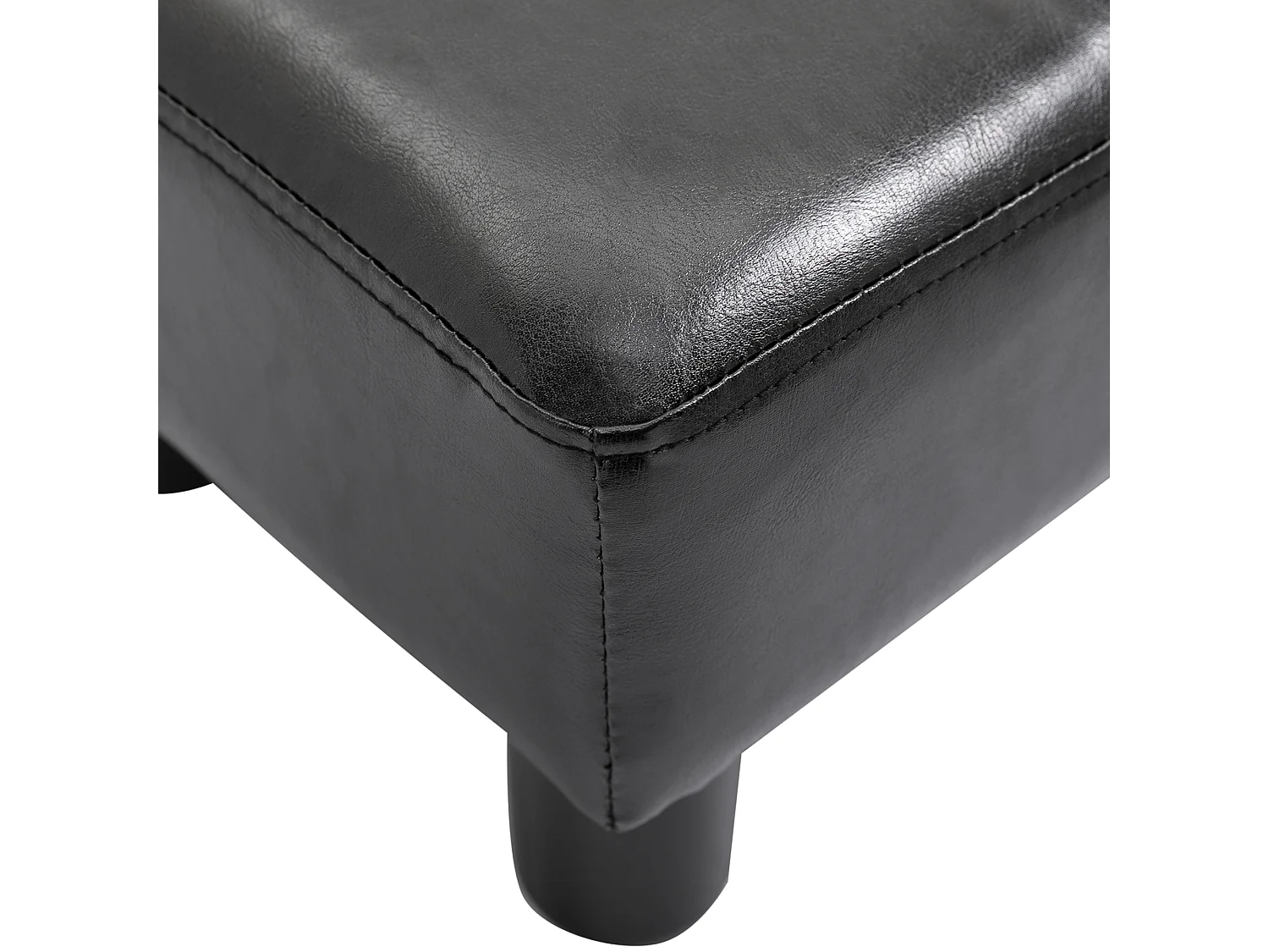 en simili cuir, banc de rangement confortable, noir (40x30x24 cm)
