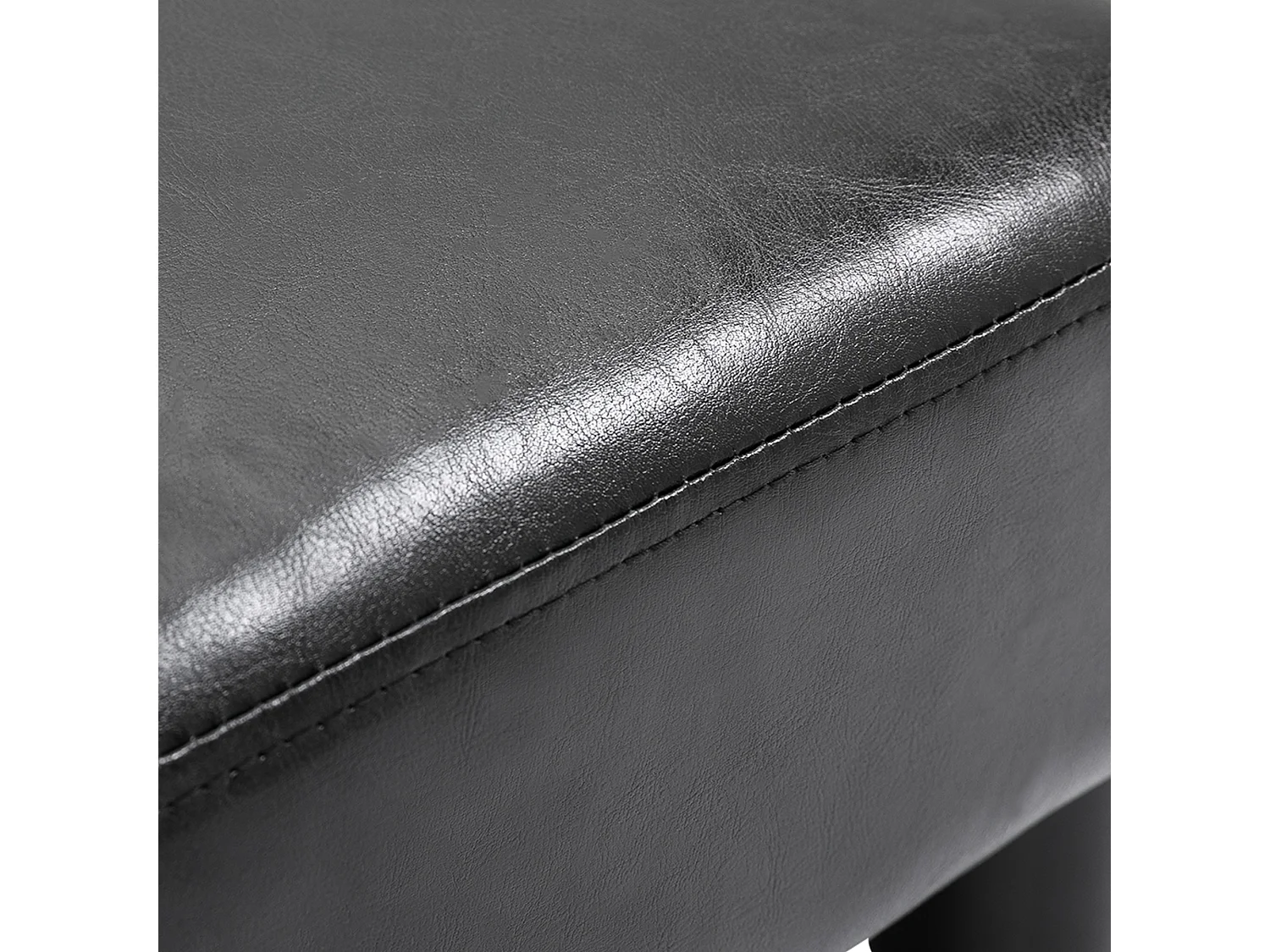 en simili cuir, banc de rangement confortable, noir (40x30x24 cm)