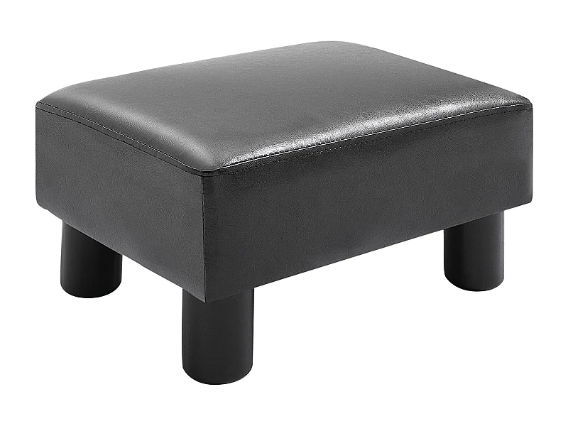 en simili cuir, banc de rangement confortable, noir (40x30x24 cm)