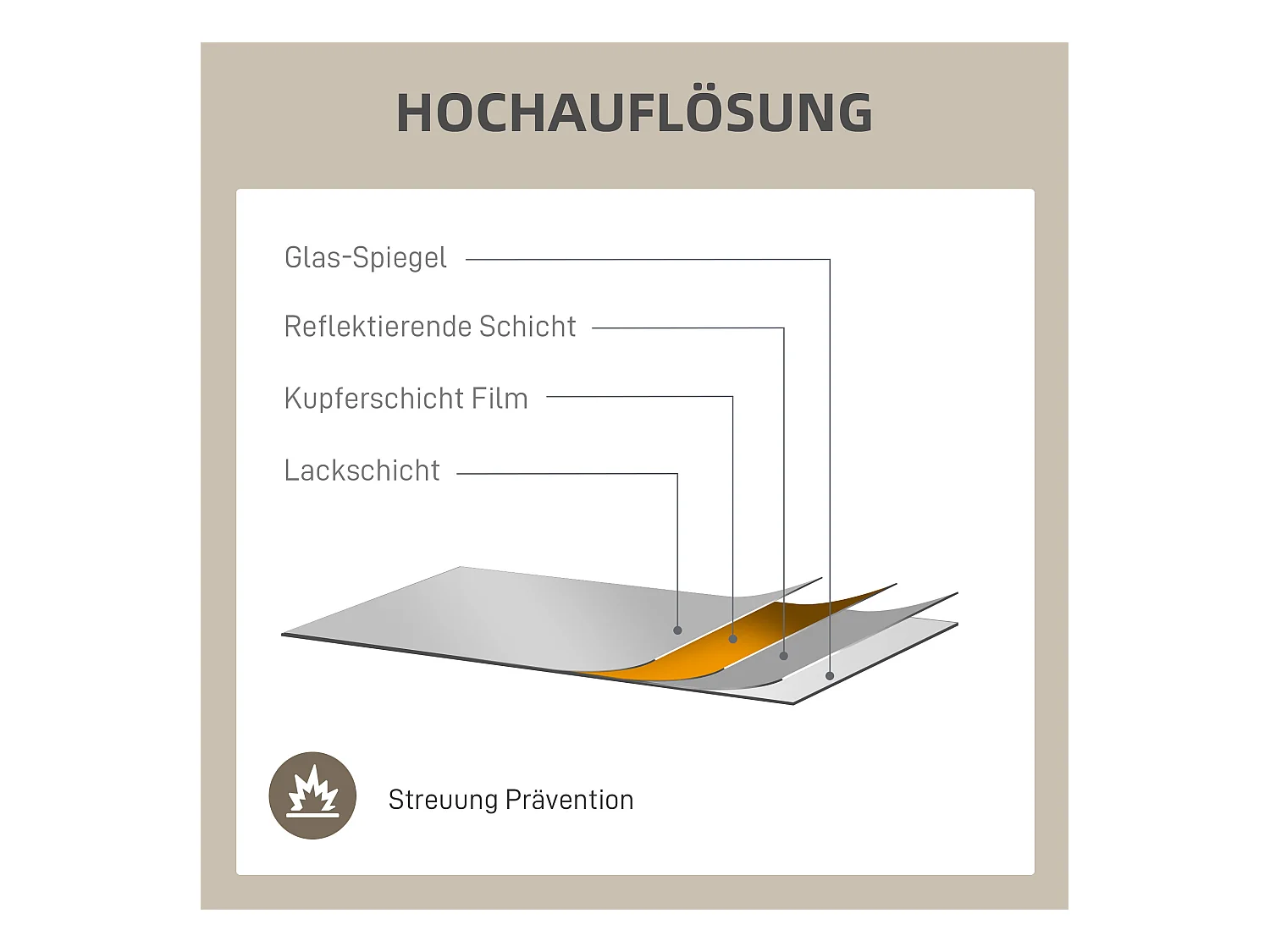 Miroir décoratif avec cadre métallique, design rectangulaire, doré (110x50x2 cm)