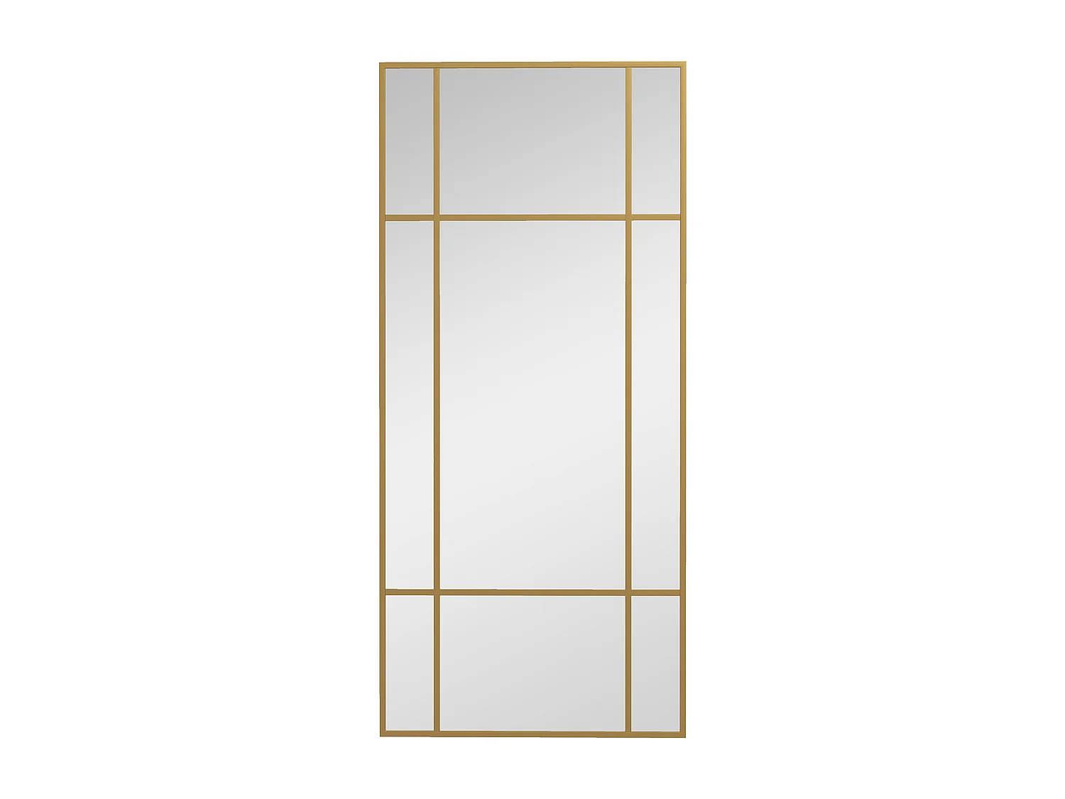 Decoratieve spiegel met metalen lijst, rechthoekig design, goud (110x50x2 cm)