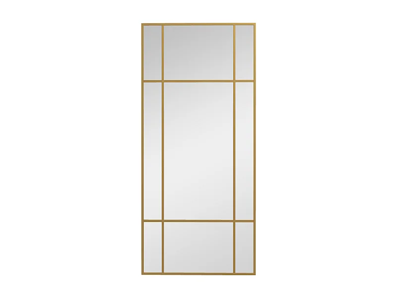 Decoratieve spiegel met metalen lijst, rechthoekig design, goud (110x50x2 cm)