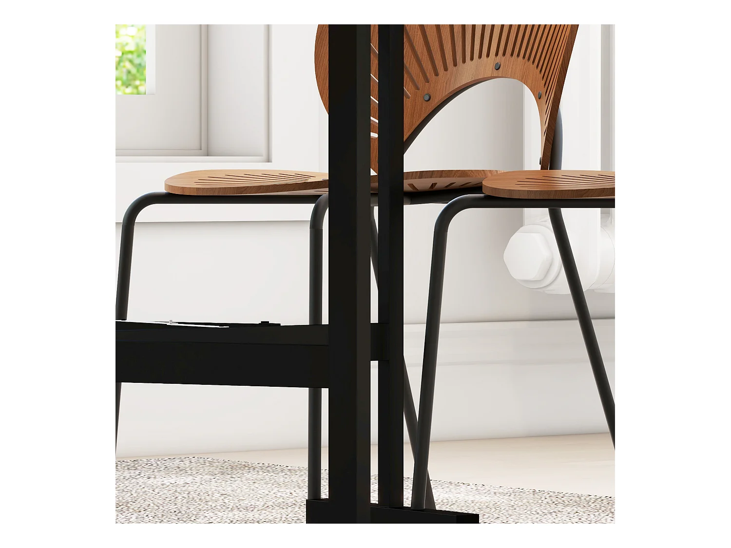 Table à manger pliante avec roulettes, pieds en acier, extensible, MDF, gris (120x80x73cm)