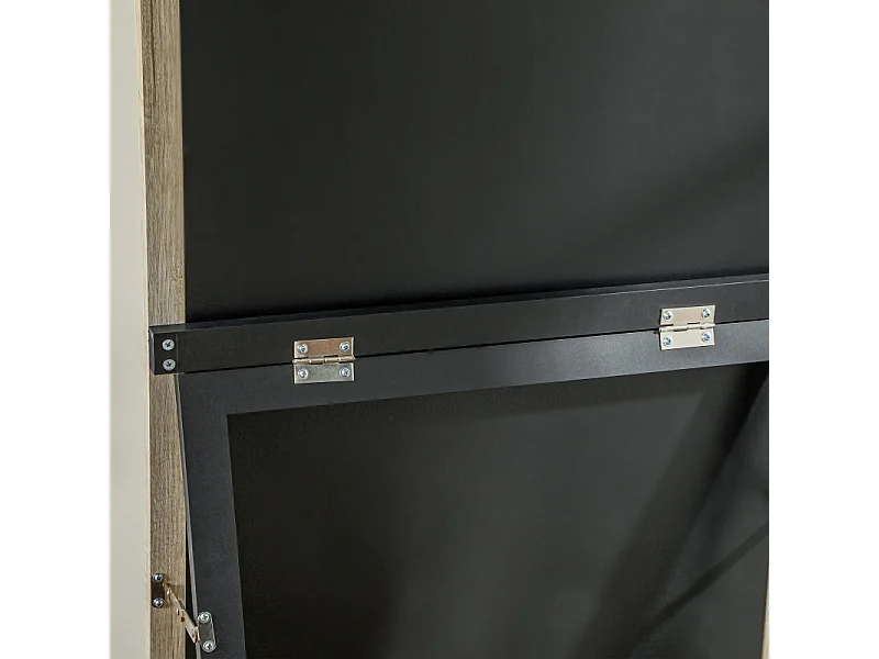 Specchio a figura intera con cornice in legno naturale e bianco, 162,6x53,5 cm, specchio a figura intera, supporto incluso