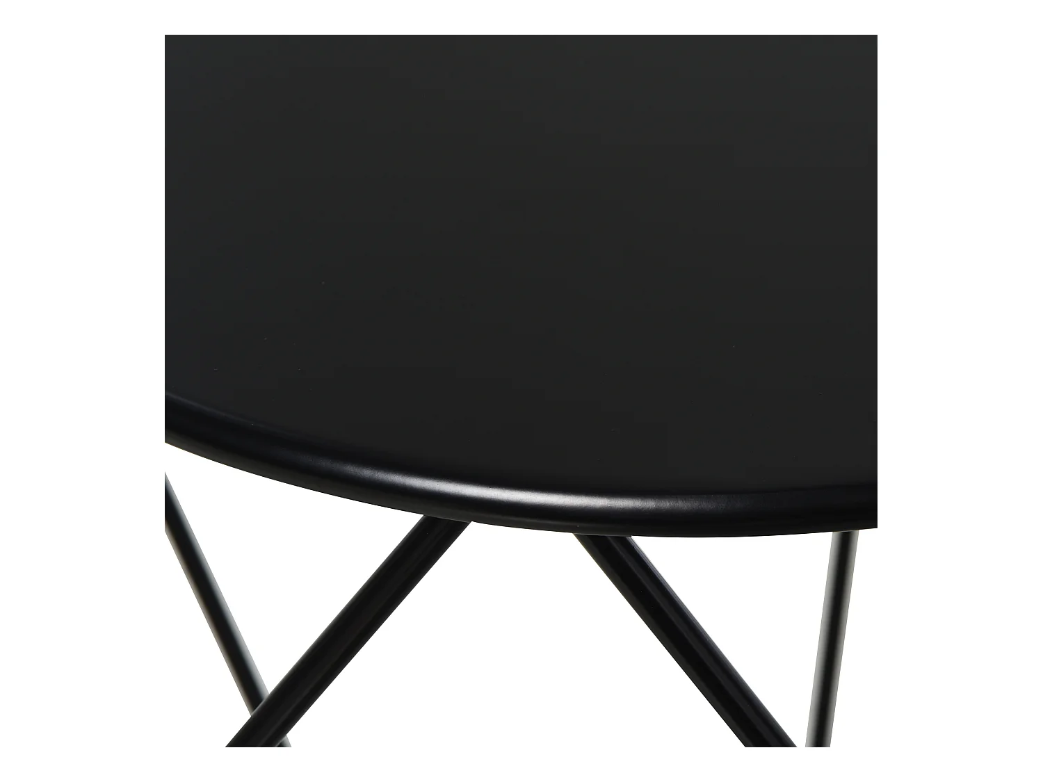 Table basse ronde avec rangement, table d'appoint design métal noir (51x51x44 cm)