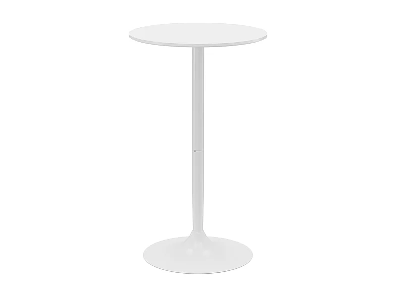 Table haute ronde avec fonction réglable, acier, blanc (Ø60 x 102 cm)