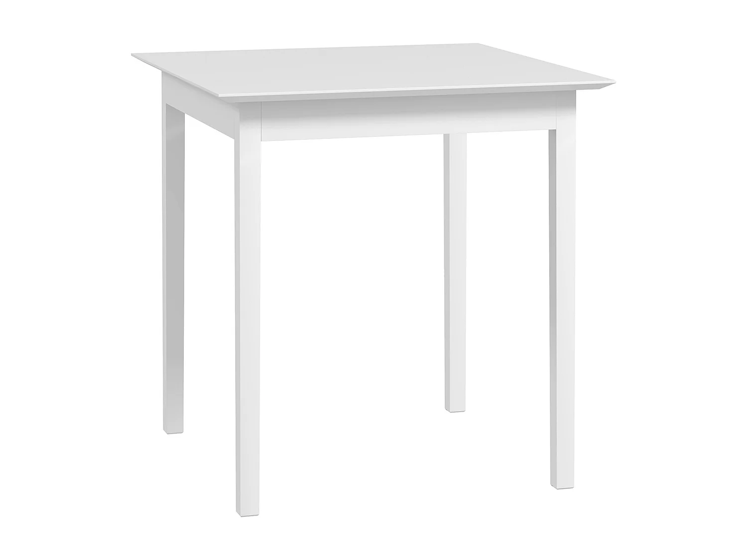 Vierkante keukentafel voor 2 personen, hout, wit (75x75x76 cm)