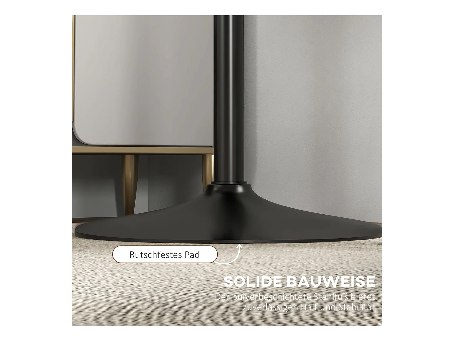 Table haute ronde, table de cuisine, design moderne, acier, noir (Ø60x102 cm)