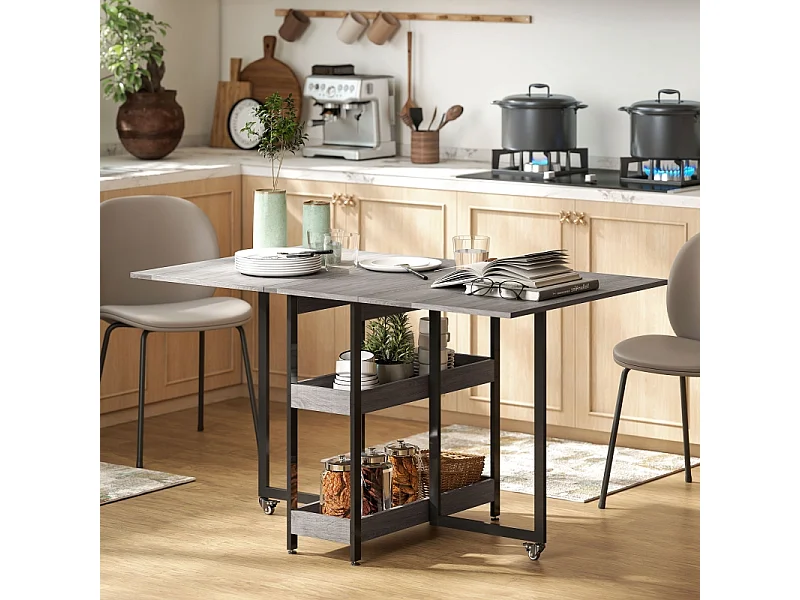 Table de bar avec tabourets, 3 pièces, design moderne, acier, bois, marron (133.4x80x75 cm)