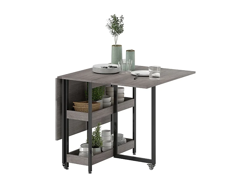 Bartafel met krukken, 3 stuks, modern design, staal, hout, bruin (133,4x80x75 cm)