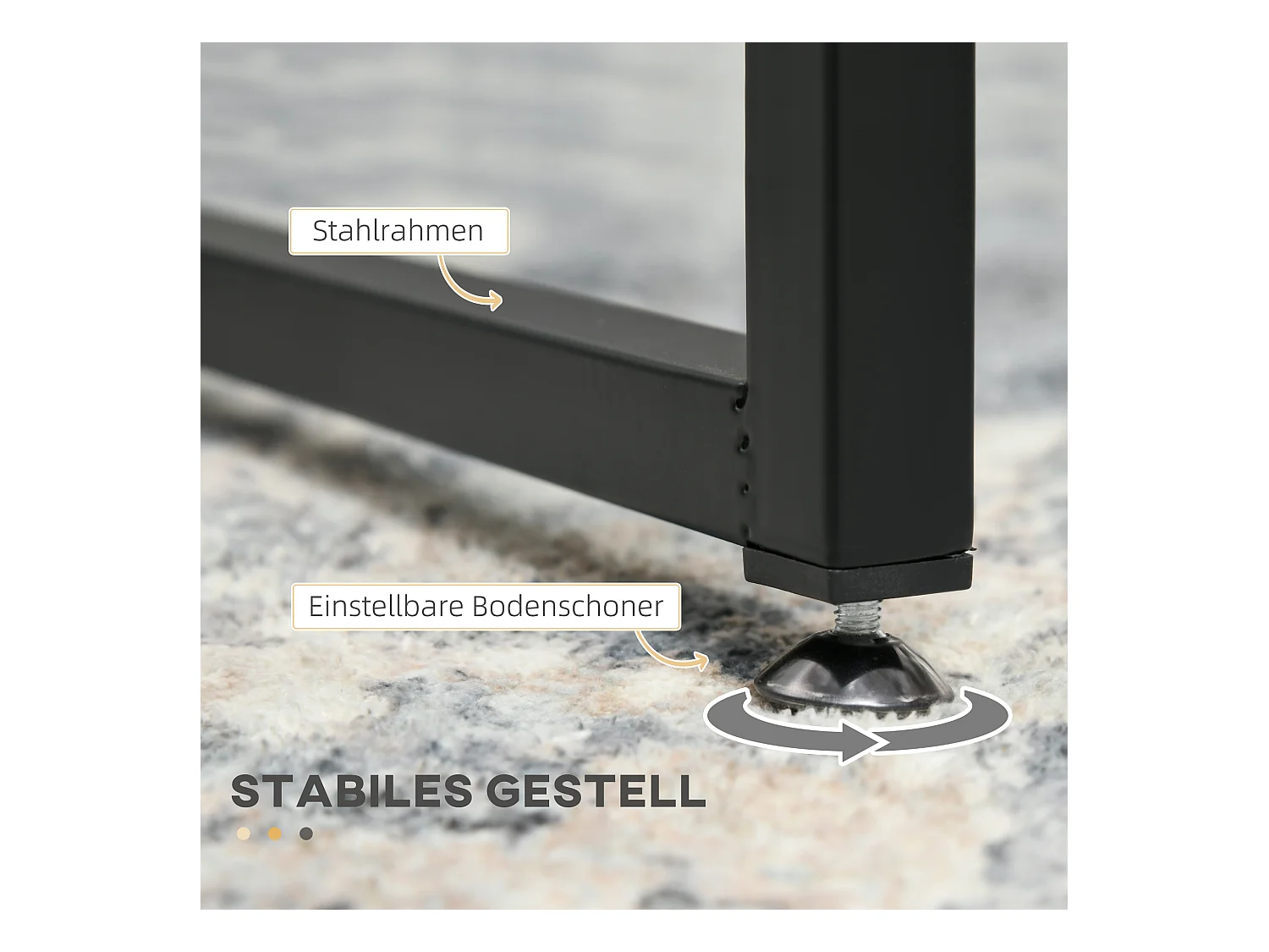 Salontafelset, 2-delig, gehard glas, metaal, zwart (119x56x44,5 cm)