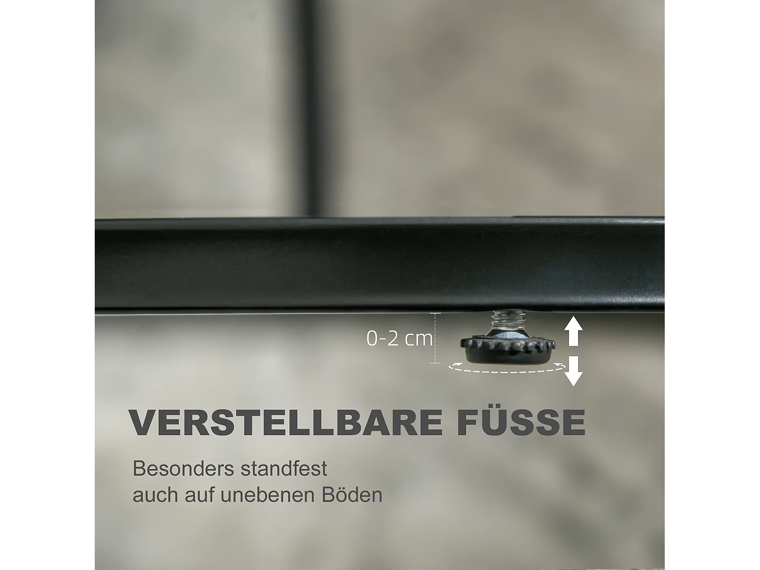 Set de 2 tables basses rondes et ovales empilables, en MDF et acier, noir (50x50x50.5 cm)