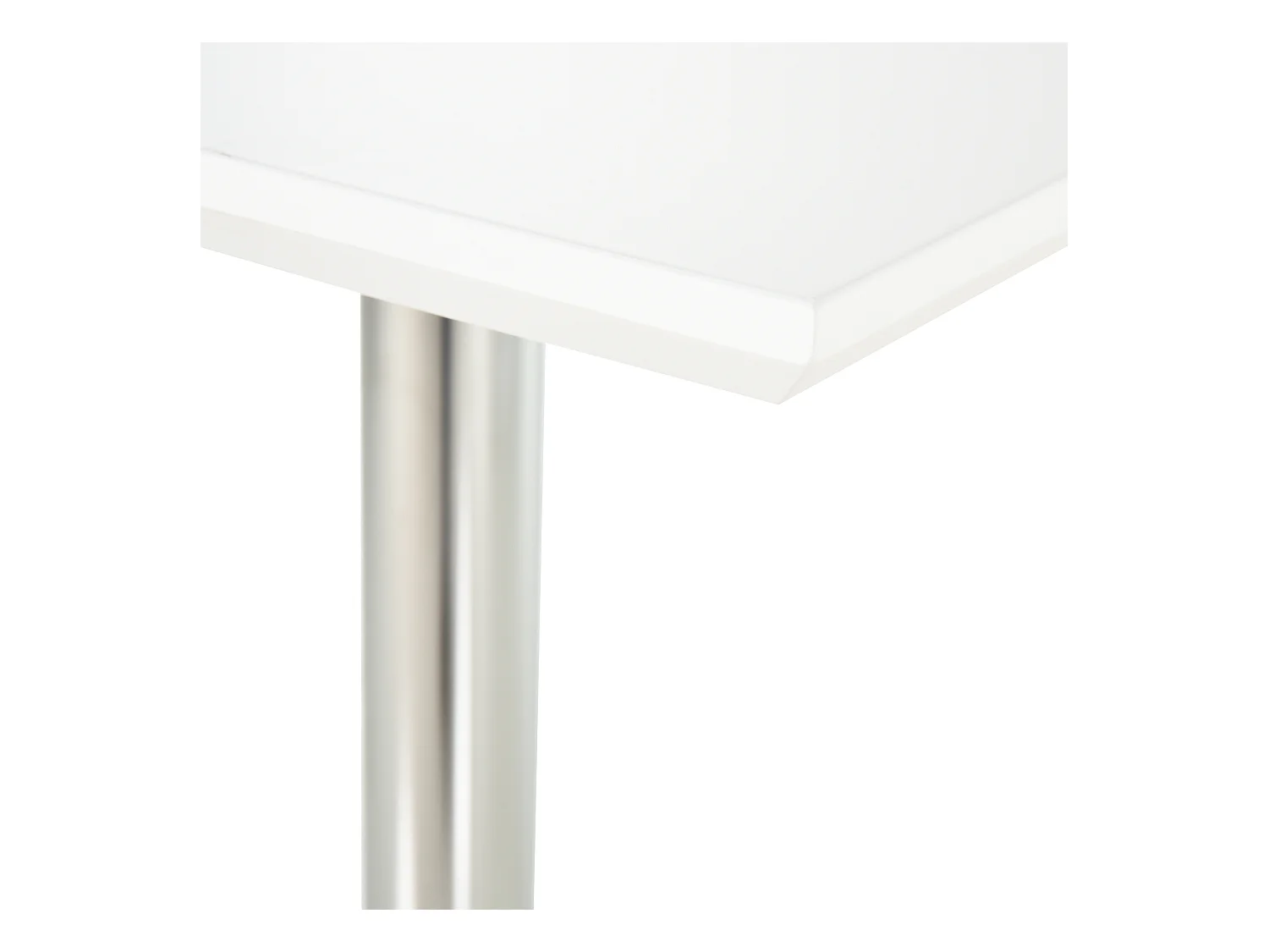 Table de bar réglable en hauteur, design moderne, métal, blanc (60x60x71-92 cm)